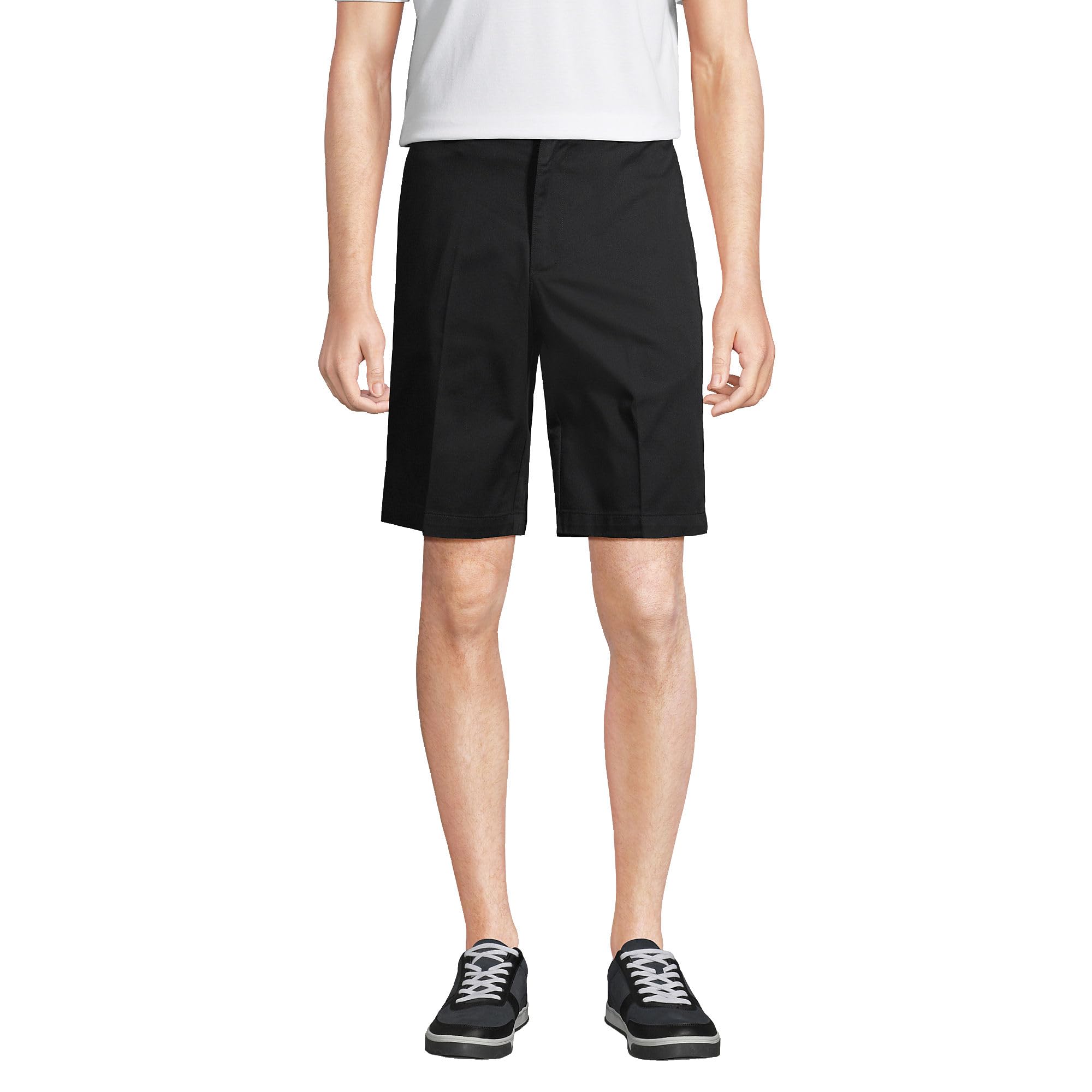 Lands' End Boys' School Uniform Chino Shorts - Flat Front, Comfortable Cotton Blend for Everyday Wear - Perfect for School, Summer, and Casual Outfits