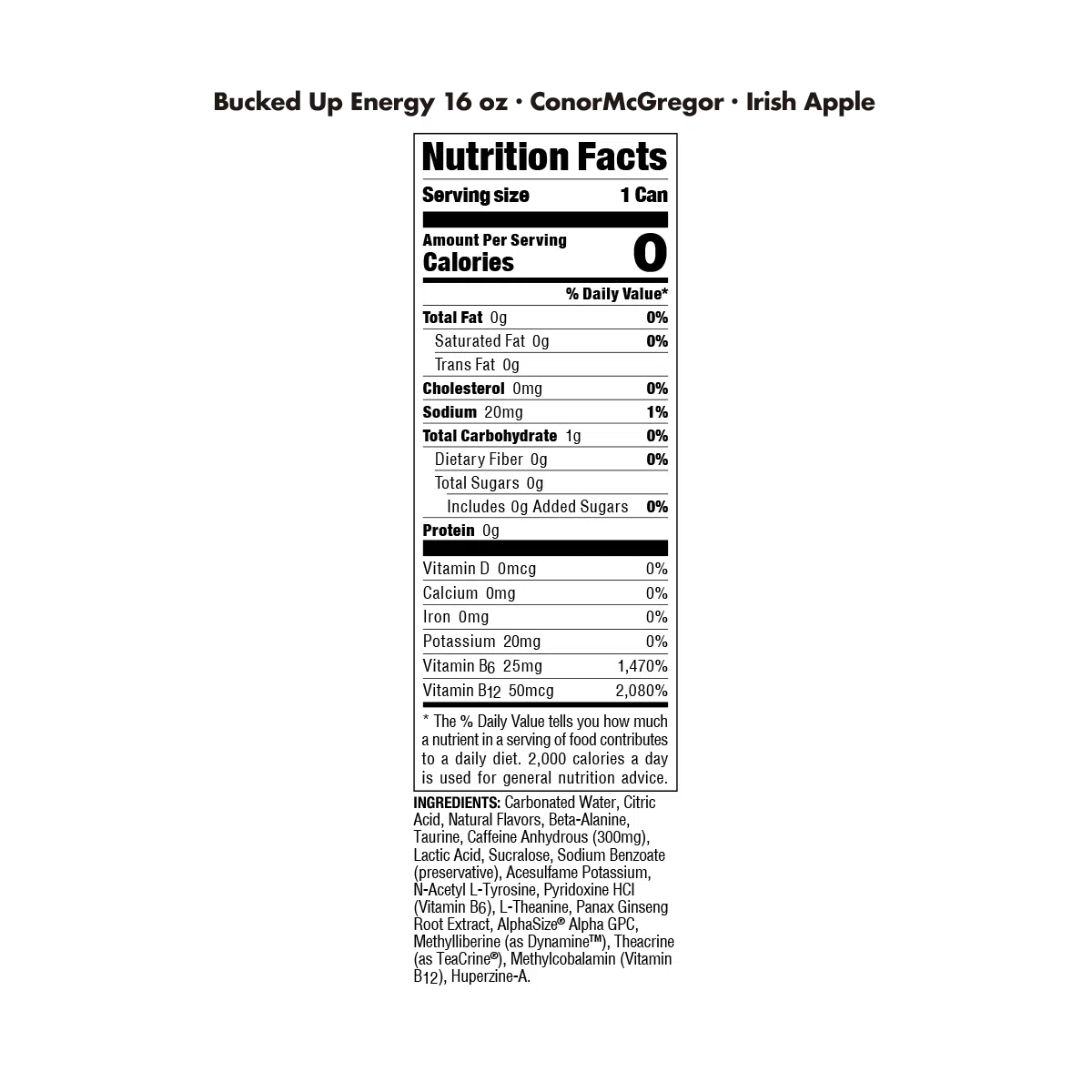 Bucked Up x Conor McGregor Notorious Buck Energy Drink - Pre-Workout Energy Boost for Gym & Fitness | Caffeine & BCAAs Formula for Athletes & Bodybuilders
