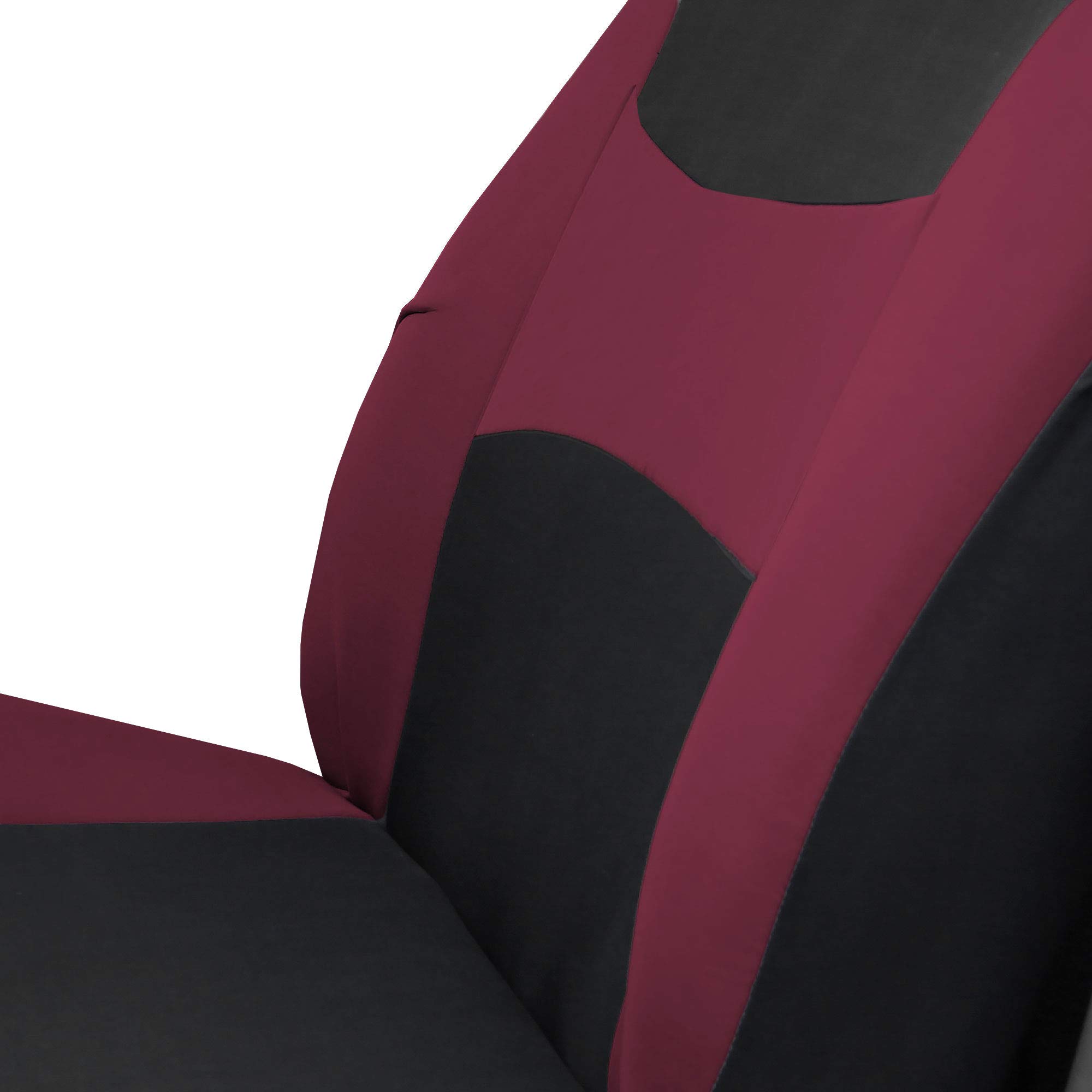 TLH Light & Breezy Flat Cloth Car Seat Covers Full Set - Split Bench, Airbag Compatible, Burgundy - Universal Fit for Cars, Trucks & SUVs | Seat Protector & Interior Accessories for Comfort & Style
