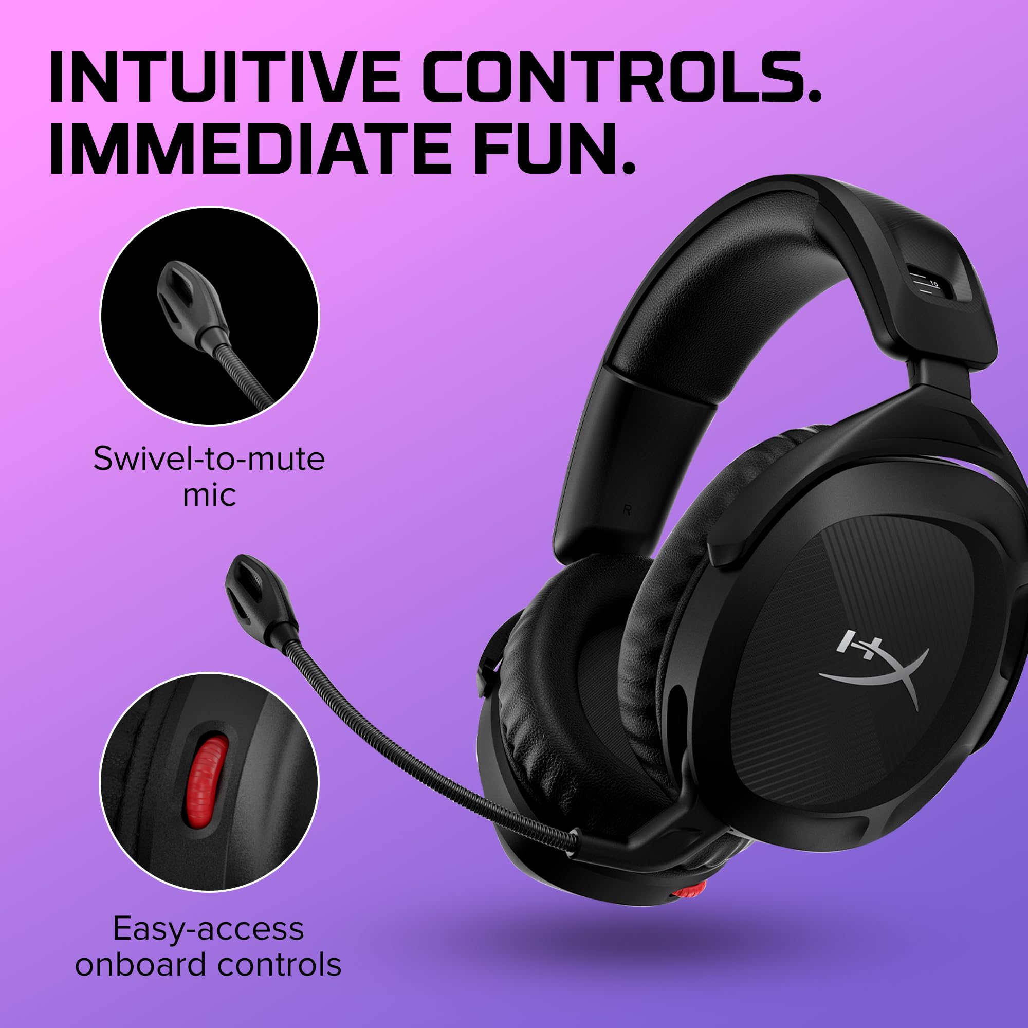 HyperX Cloud Stinger 2 Wireless Gaming Headset for PC - Noise Cancelling Mic, Memory Foam Earpads, 20H Battery Life - Perfect for Gaming, Streaming & Online Meetings (Black)