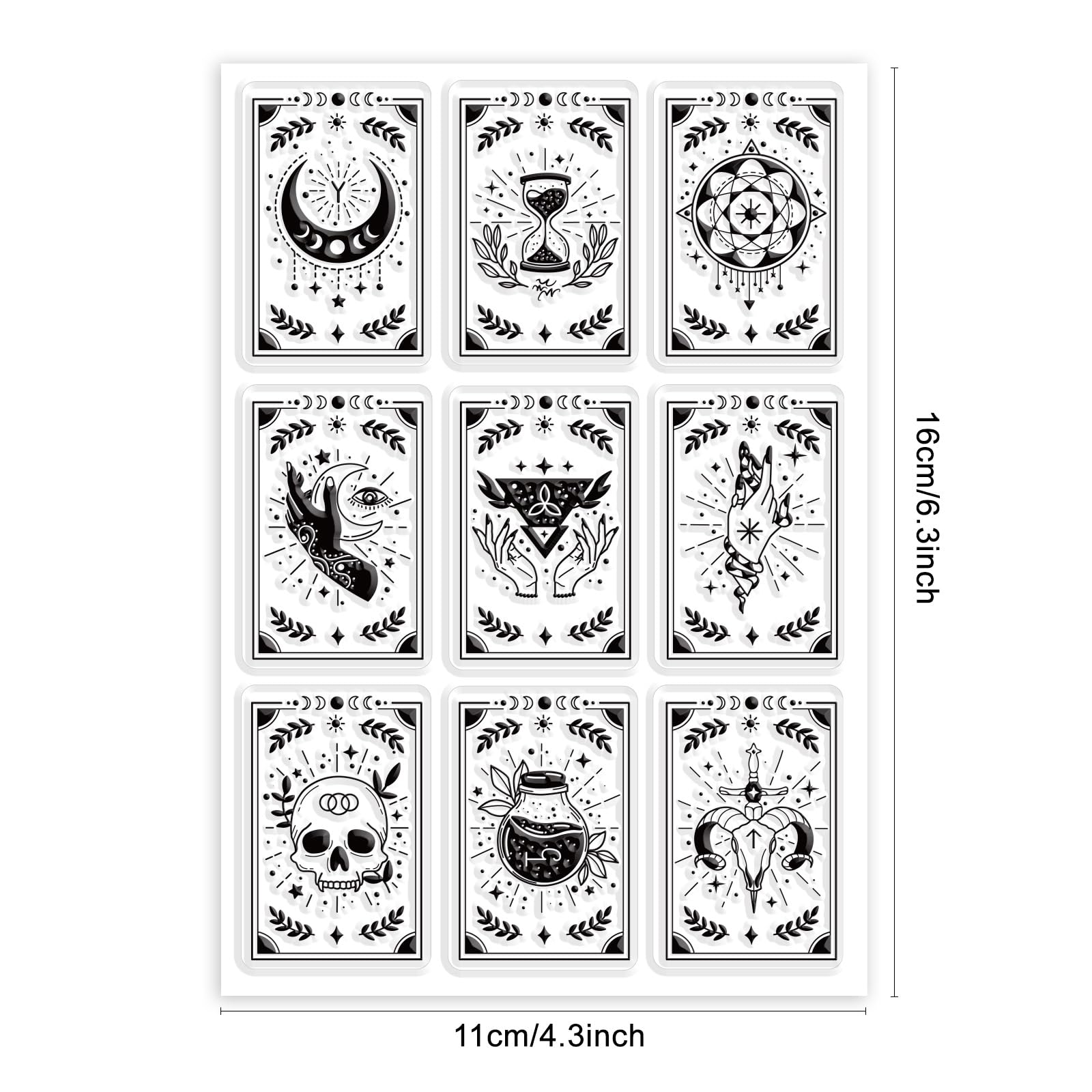 PVC Magic Card Stamps - Witch & Gothic Theme for DIY Scrapbooking | Halloween Crafts