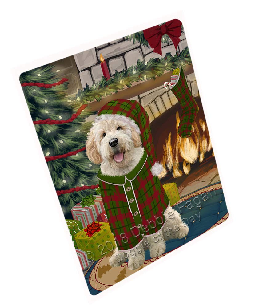 Goldendoodle Dog Christmas Stocking Large Refrigerator Magnet - 18