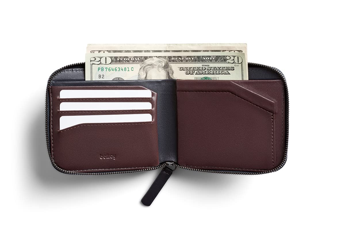 Bellroy Zip Wallet - Premium Leather RFID Blocking Wallet with Coin Pouch | Slim Bifold Wallet for Men & Women | Perfect for Travel, Business & Everyday Carry