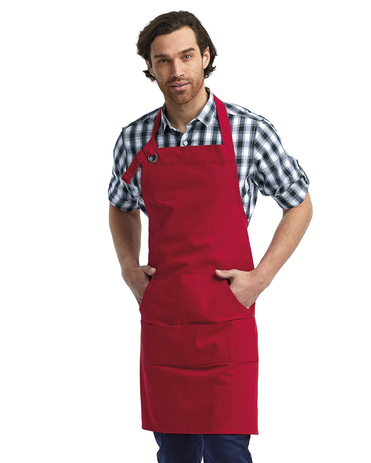 Reprime RP137 Heavy Duty Unisex Canvas Apron with Pockets - Durable Workwear for Cooking, Gardening, Woodworking & DIY Projects