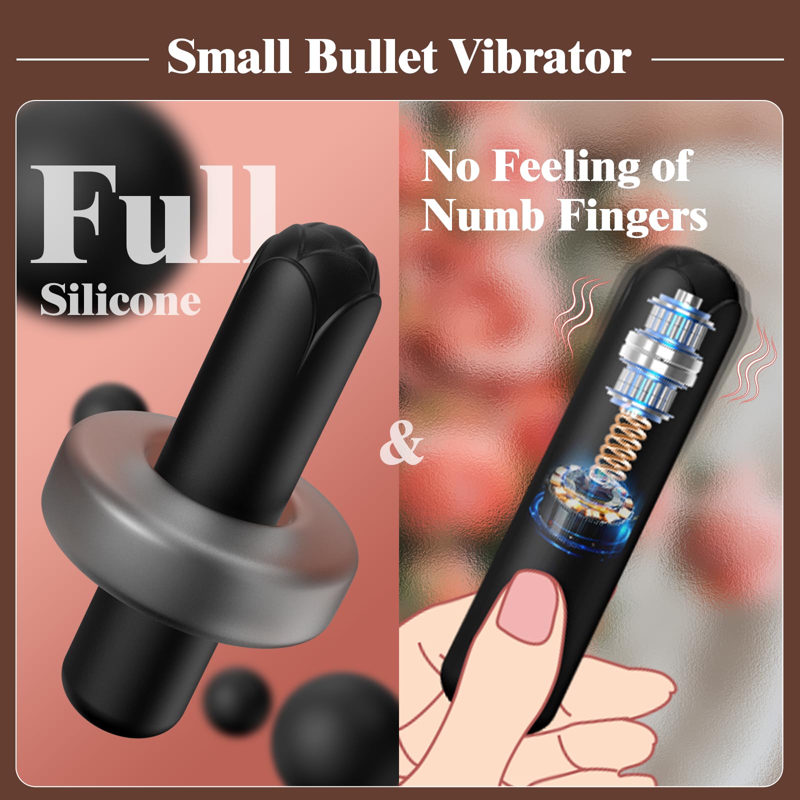 Rose Bullet Vibrator for Women - 10 Vibration Modes, Silicone Clit & Nipple Stimulator with Rose Tip, Mini Pocket Vibrator for Travel & Discreet Use | Perfect for Solo Play, Couples Foreplay & Sensual Massage