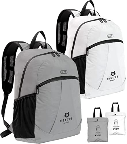 VIEM Reflective Waterproof Backpack for Men & Women - Lightweight Foldable Travel Backpack for Cycling, Motorcycle Safety, Hiking & Daily Commute - Perfect for Outdoor Sports, Work & School Use