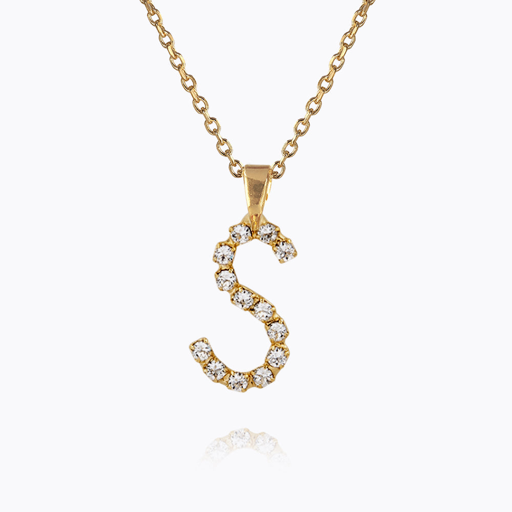 Personalized Mini Letter Necklace with Crystal Charm - Custom Initial Pendant for Women, Girls - Perfect for Birthdays, Anniversaries & Everyday Elegance