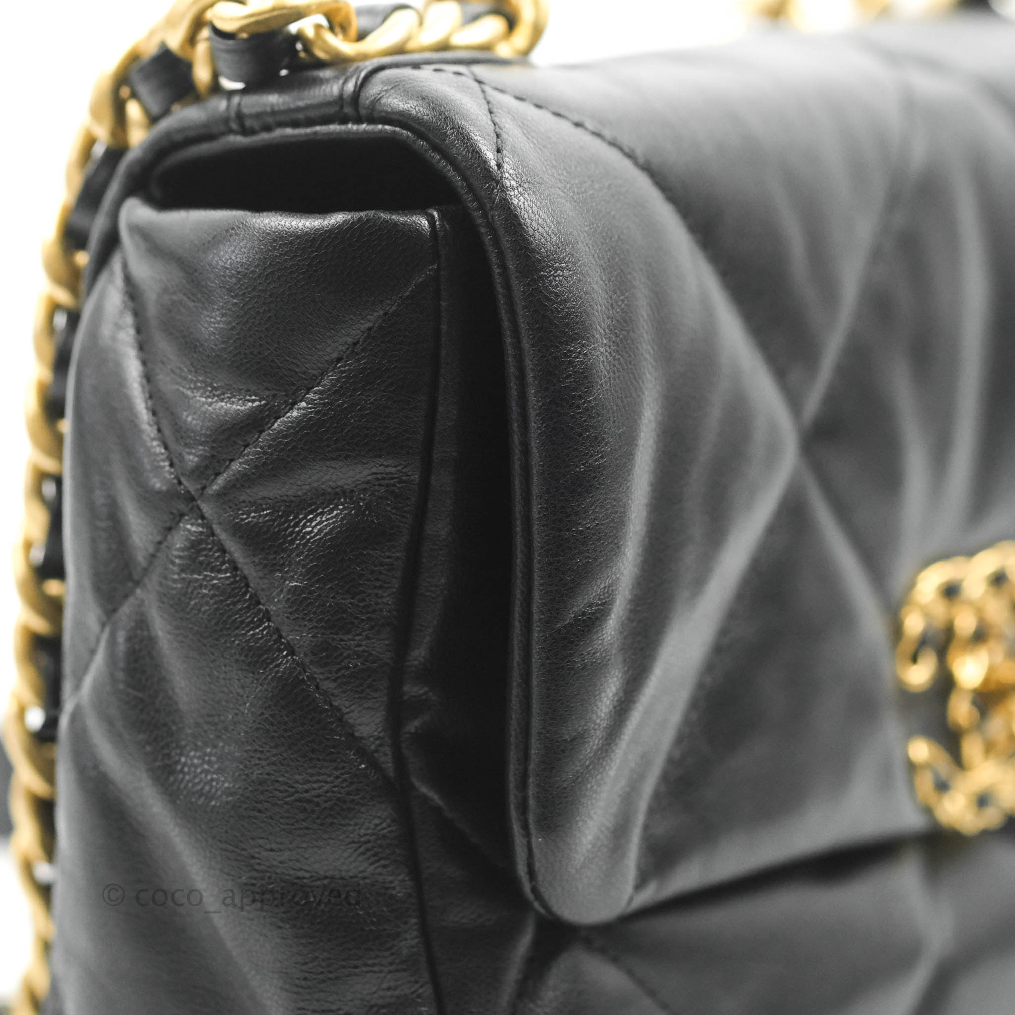 Chanel 19 Small Black Goatskin Leather Bag with Mixed Hardware - Luxury Designer Handbag for Women, Perfect for Date Night & Special Occasions
