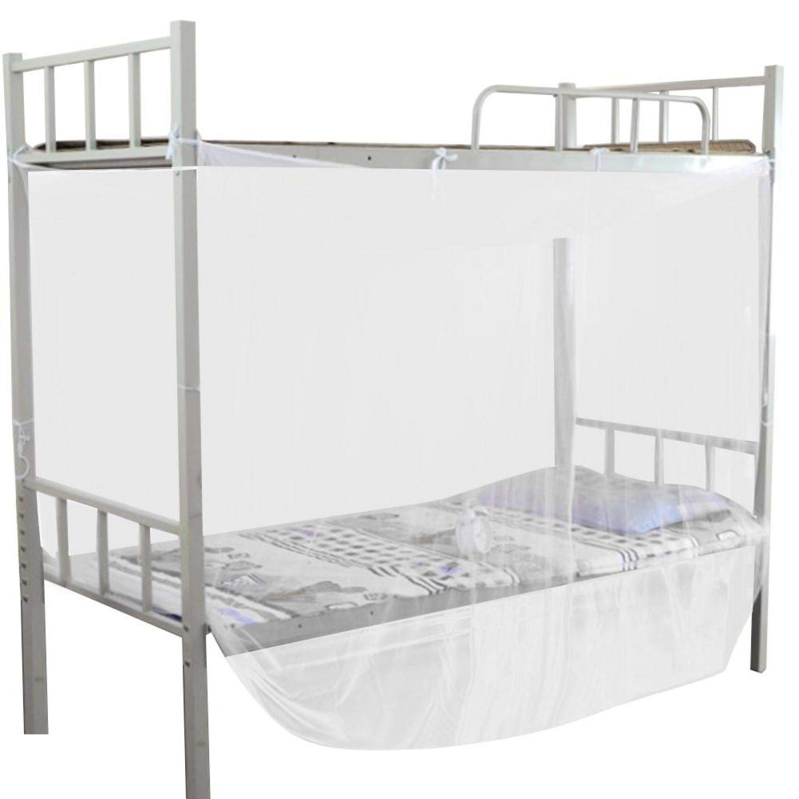 4 Corners Post Curtain Bed Canopy with Mosquito Net - Twin/Full/Queen Size Square Bed Frame Canopy (150x195x170cm) for Bedroom Decor, Wedding, Nursery & Romantic Ambiance