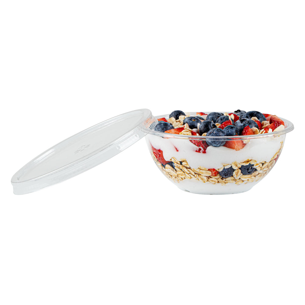 7 oz Clear Plastic Salad Bowls - Round 5x5x1.75 Inches - 200 Pack Bulk Disposable Containers for Parties, Picnics & Food Storage