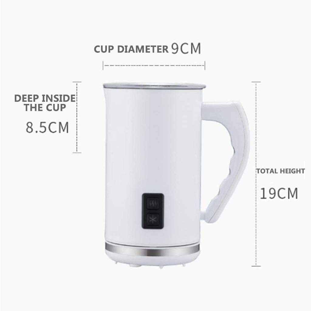 Premium Electric Milk Frother for Coffee & Hot Chocolate - Stainless Steel Milk Steamer with Hot/Cold Foam Function - Perfect for Lattes, Cappuccinos & Matcha Drinks - Ideal for Home Baristas & Coffee Shops (White)