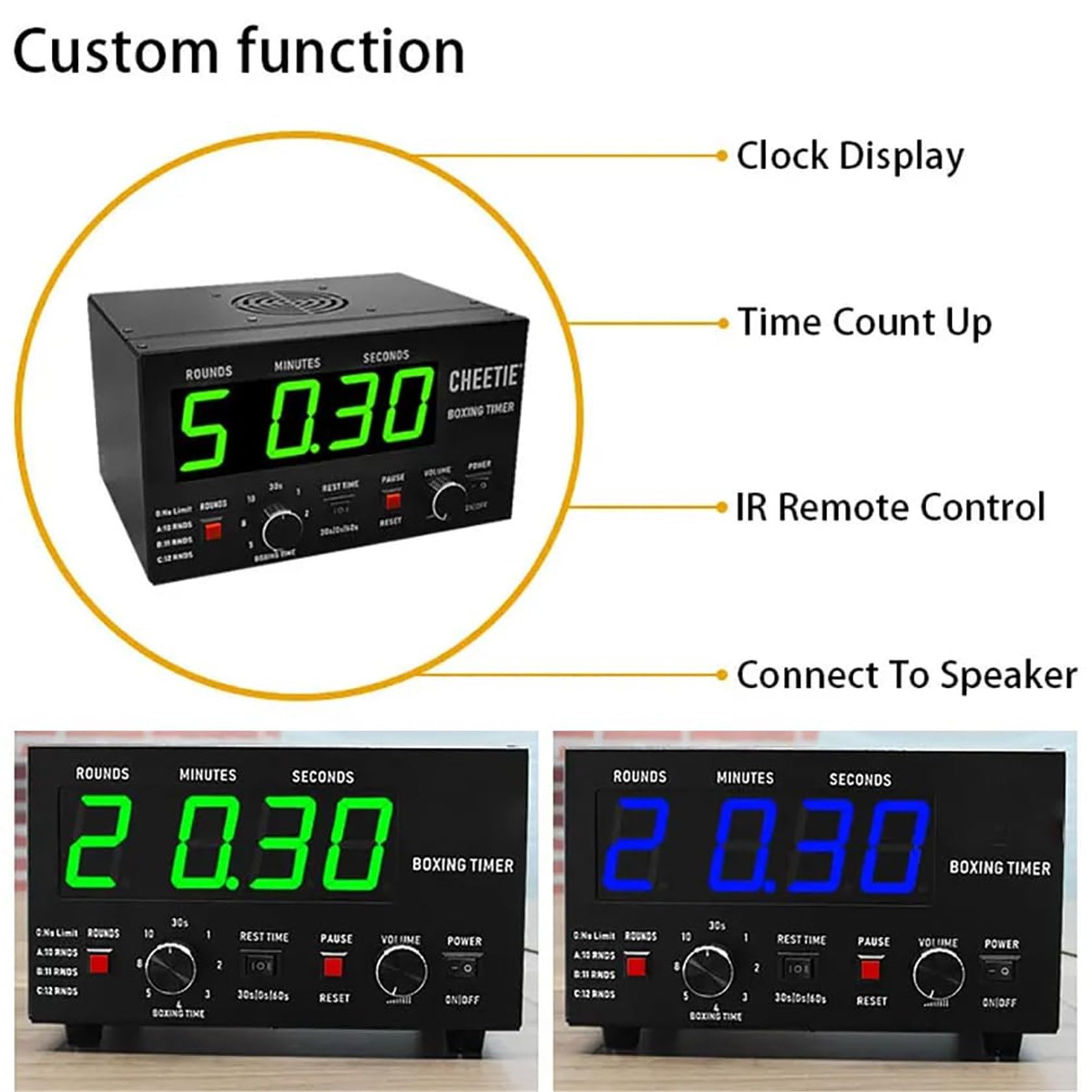Interval Training Timer - Boxing & Gym Workout Timer with Buzzer & LED Display - Perfect for HIIT, Boxing, CrossFit, and Fitness Training