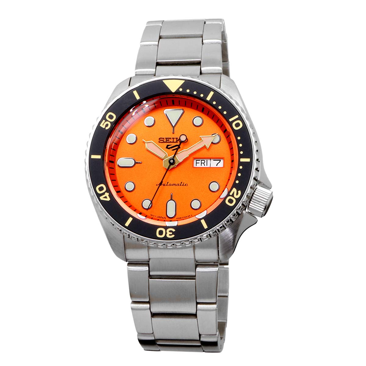 Seiko 5 Sports Automatic Men's Watch with Day/Date Calendar, LumiBrite Hands & Markers, Rotating Bezel - 100m Water Resistant - Perfect for Diving, Swimming & Everyday Wear