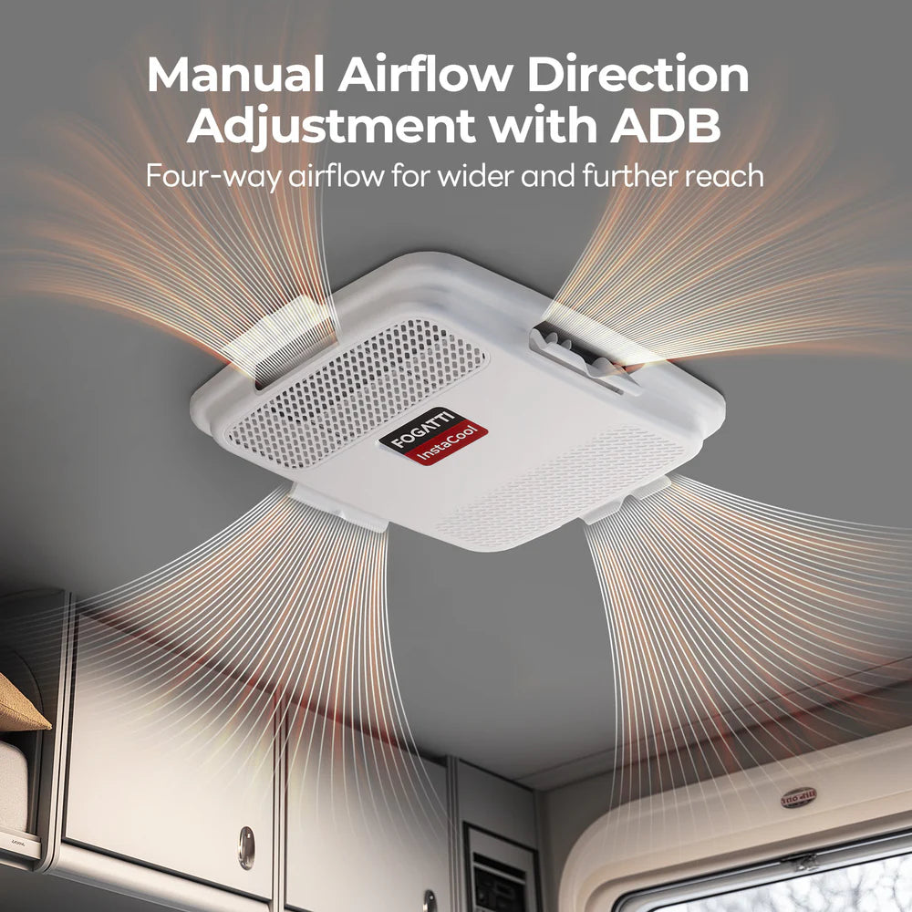 Fogatti InstaCool 150P II RV Rooftop Air Conditioner - 15,000 BTU 115V with Heating & Cooling - Non-Ducted for RVs, Campers & Tiny Homes - Perfect for Summer Travel & Off-Grid Living