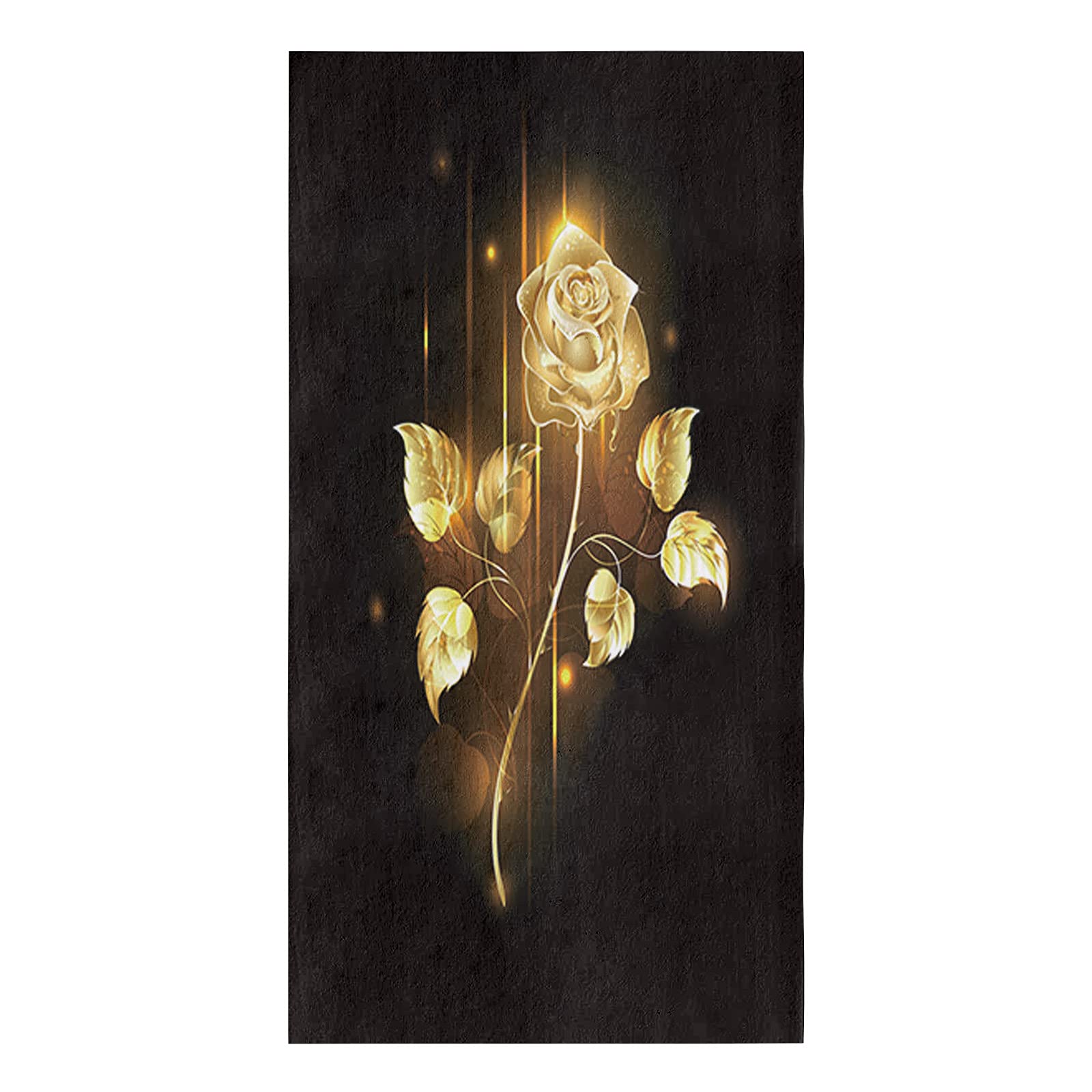 Premium Cotton Kitchen Towels Set - 16x28 Inches Soft Absorbent Dish Cloths with Elegant Gold Rose Floral Design (1 Pack) - Perfect for Cooking, Cleaning, Bar Use & Hand Drying