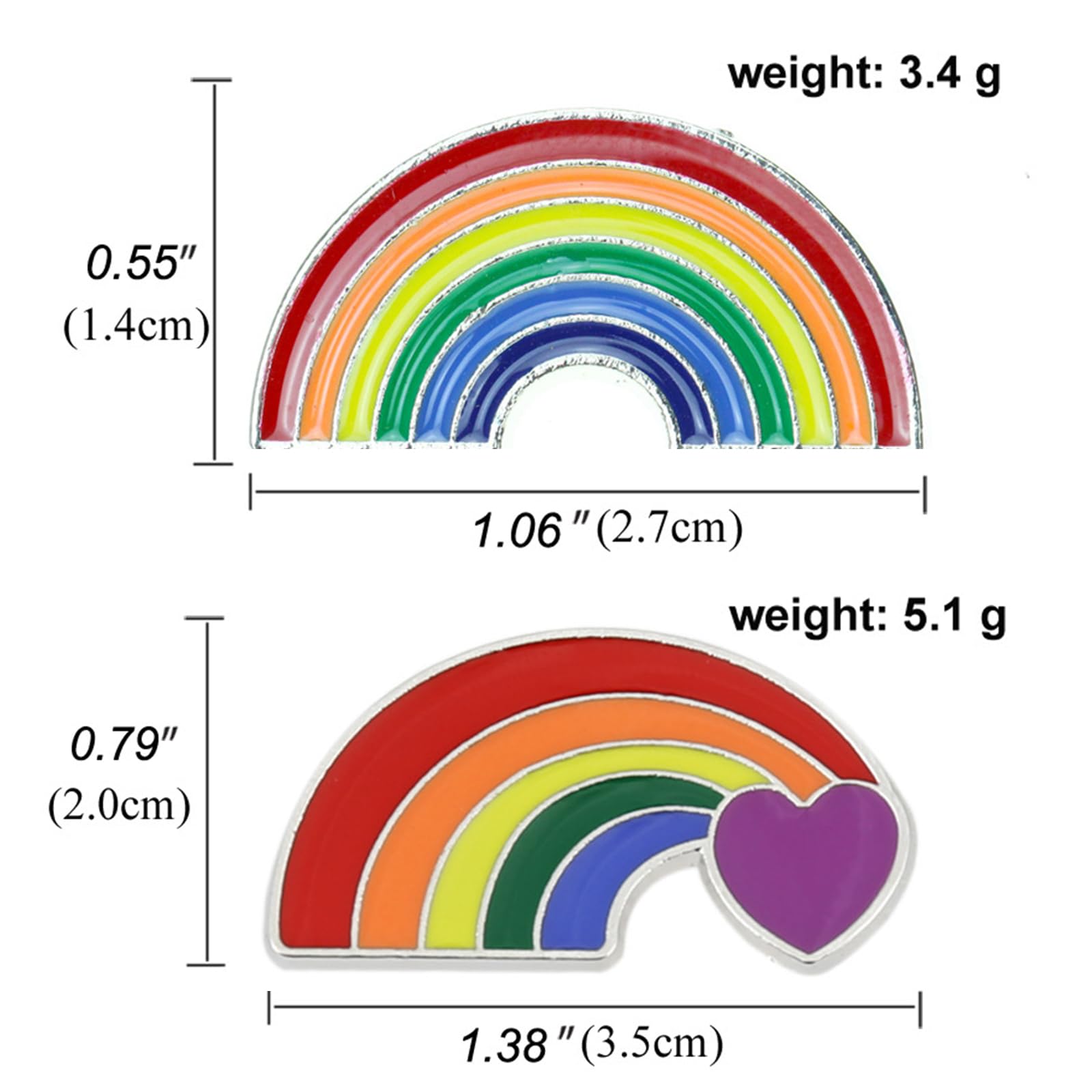 4 Pcs Unisex Rainbow Enamel Pride Brooch Pins - LGBTQ+ Accessories for Clothes, Bags, Backpacks - Perfect for Pride Month, Gifts & Everyday Wear