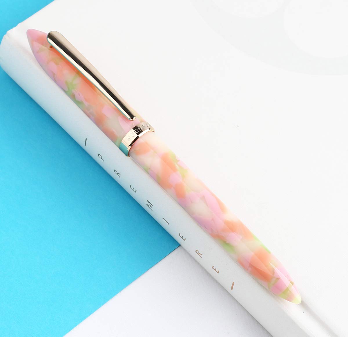 Erofa S1 Acrylic Celluloid Fountain Pen - Extra Fine Nib with Golden Trim, Elegant Pastel Writing Instrument for Calligraphy, Journaling & Gift Giving (Includes Premium Gift Box)