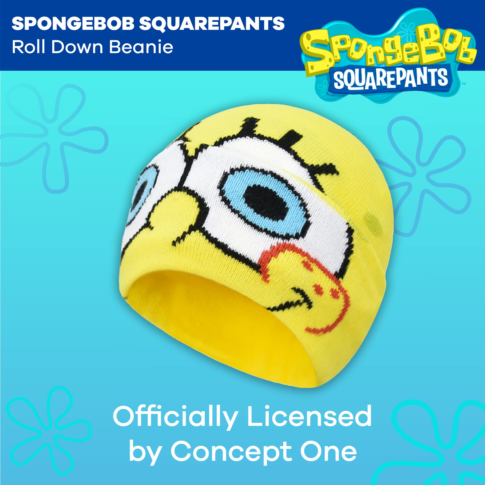 Spongebob Squarepants Beanie Hat for Adults & Kids - Soft Winter Knit Cap with Logo - Perfect for Cosplay, Halloween Costume & Cartoon Fans