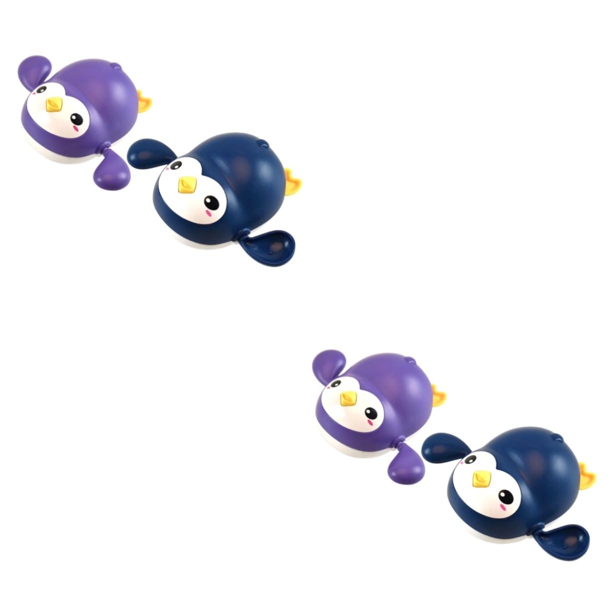 KICHOUSE 4 Pack Wind Up Bath Toys for Toddlers - Cute Rubber Duck Bathtub Toys, Floating Water Play Toys for Baby Bath Time Fun & Sensory Development