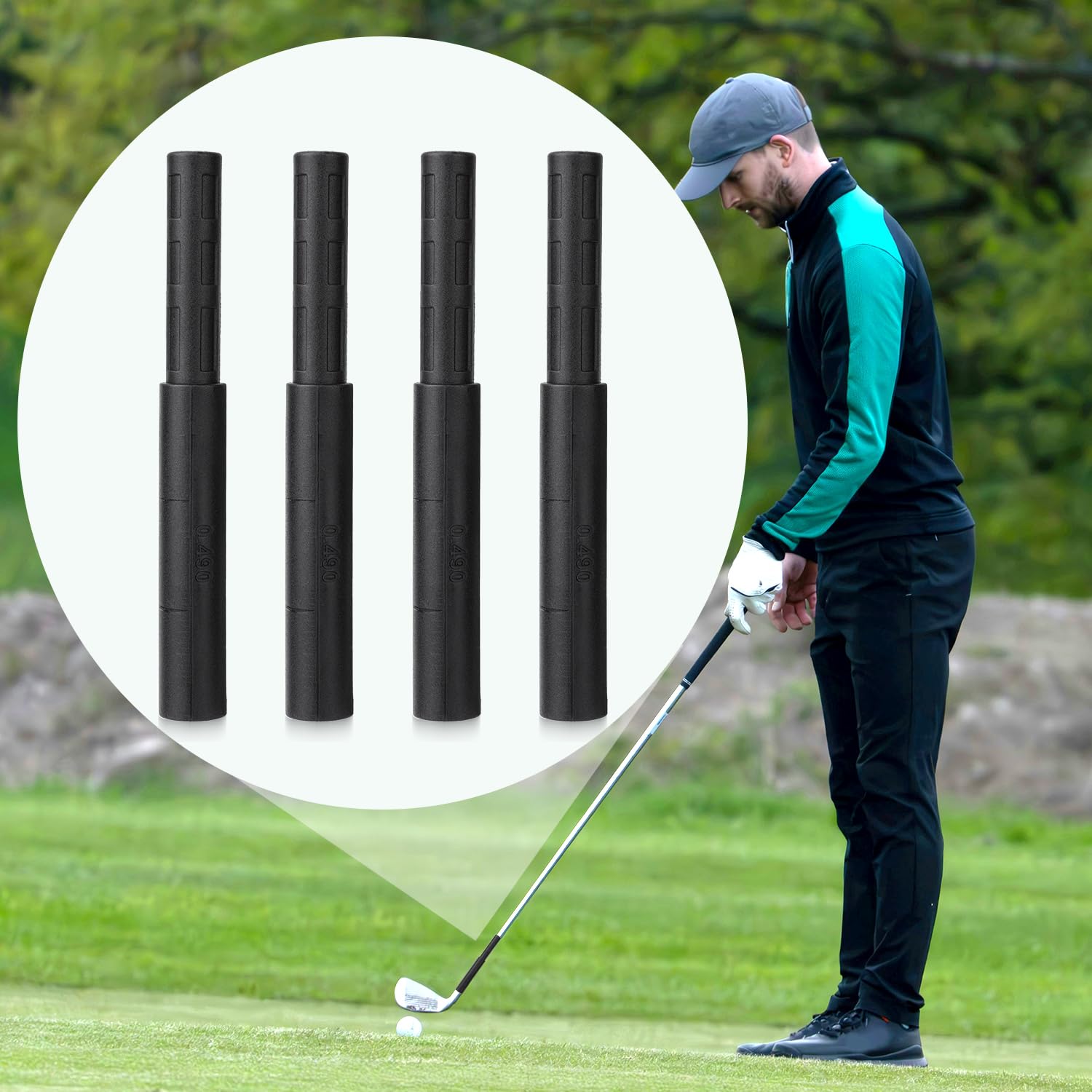 4pcs Golf Shaft Extensions - Golf Club Extension Rods for Putters & Woods | Premium Golf Accessories for Improved Swing & Performance | Perfect for Club Fitting & Length Adjustment