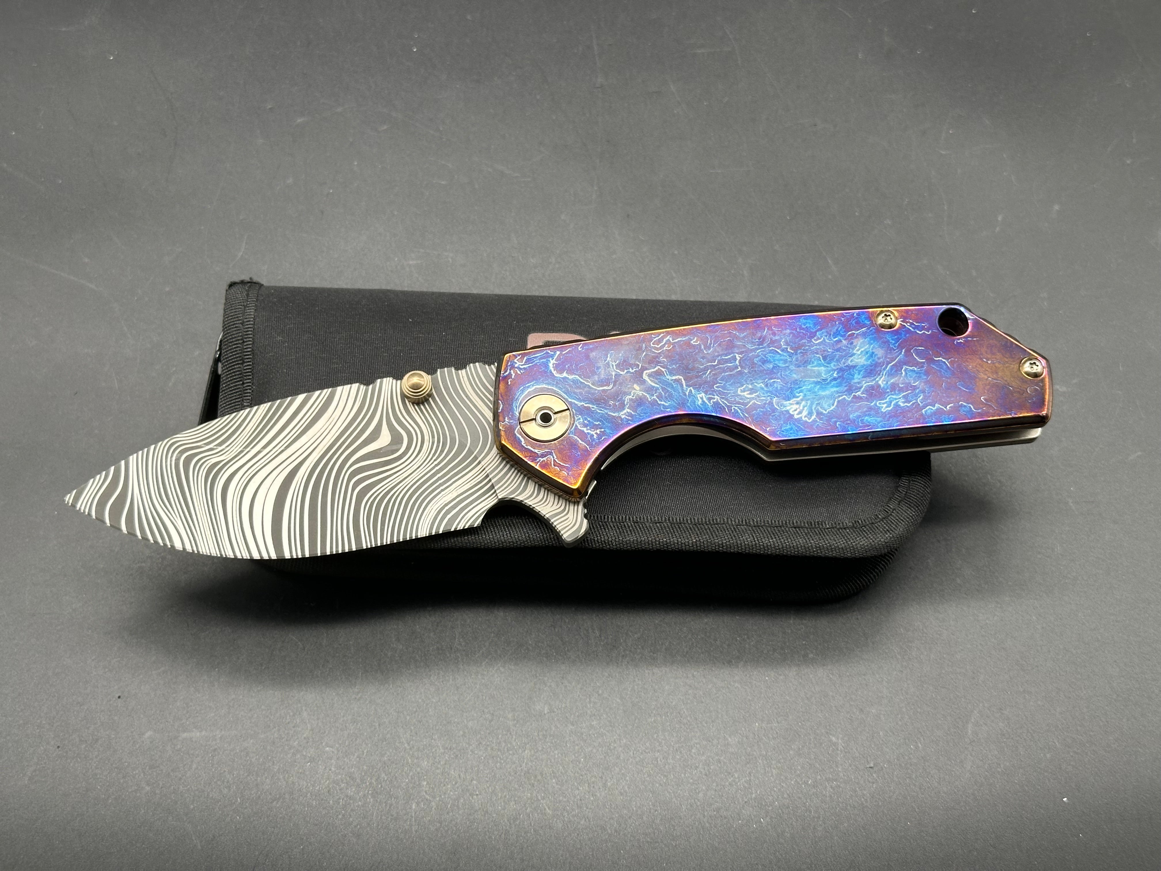 Eafengrow EF906 Custom Zuri Titanium Frame Knife with Colorized Hardware, Backspacer & Clip - Premium EDC Folding Knife for Outdoor, Camping & Everyday Carry