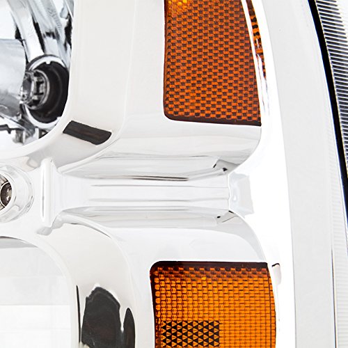AKKON Chrome LED Headlights for Ford F250 F350 Super Duty & Excursion - Replacement Driver & Passenger Side Headlamps - High Brightness for Night Driving & Off-Road Adventures