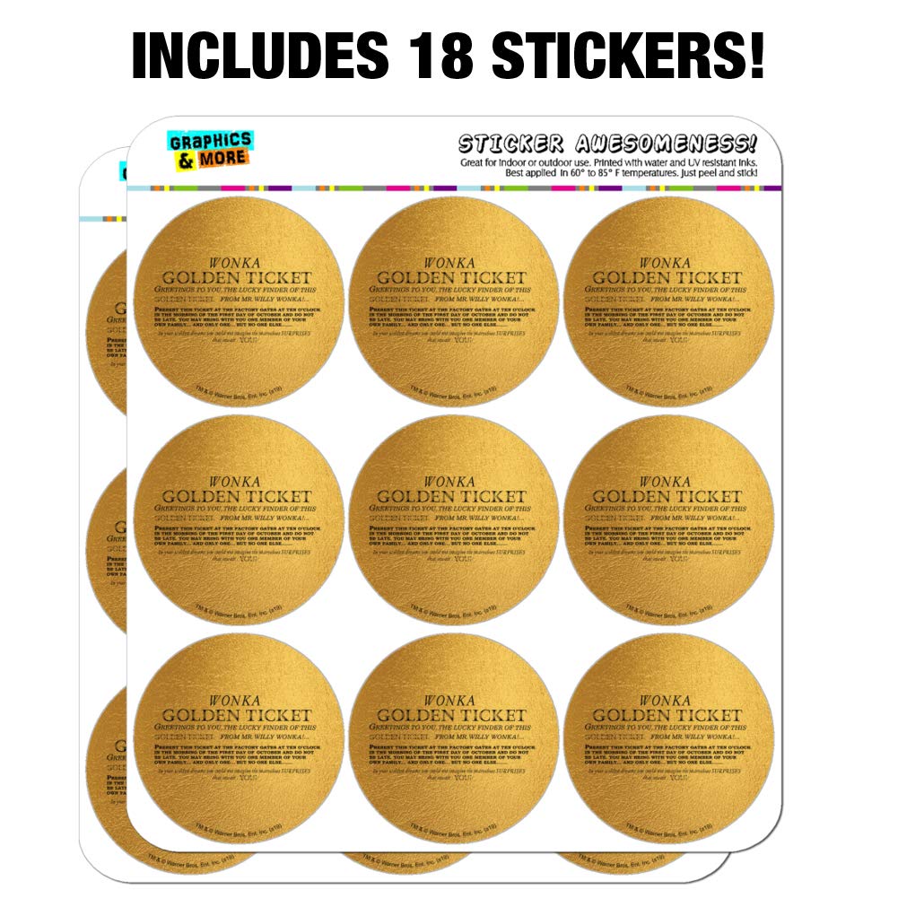 Willy Wonka & The Chocolate Factory Golden Ticket Planner Stickers - Scrapbooking, DIY Crafts, Bullet Journal Supplies for Fans & Collectors | Perfect for Party Decorations, School Projects & Gift Wrapping