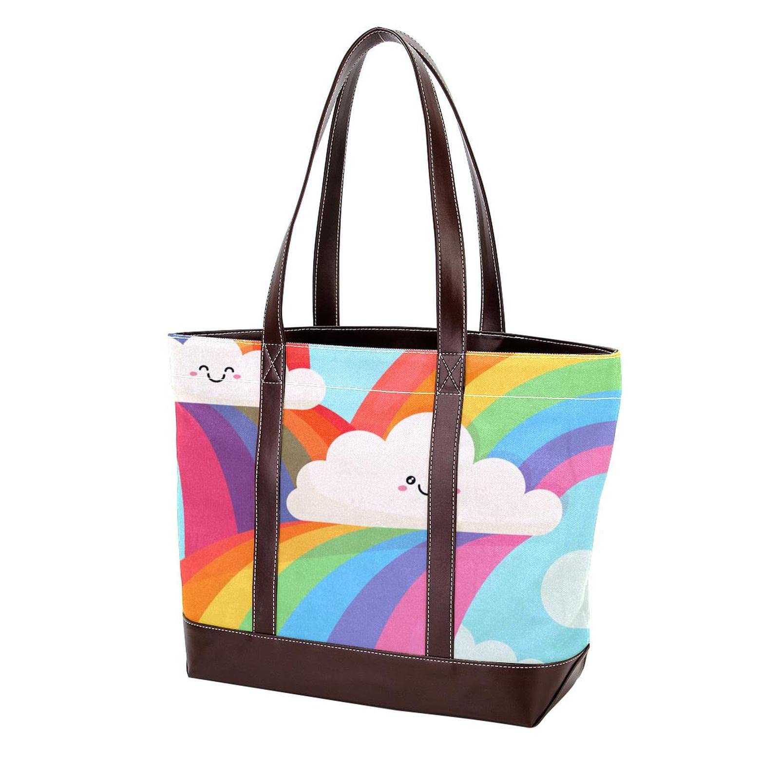 Grimace Skull Tote Bags for Women - Large Leather & Canvas Shoulder Bag, Top Handle Satchel Purse - Perfect for Casual Outings, Shopping & Travel Accessories