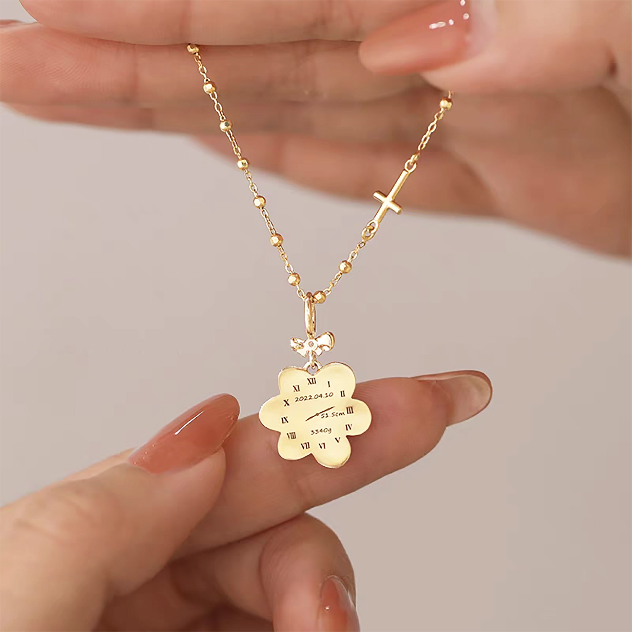 Solid Gold Footprint Necklace for Women - Personalized Jewelry Gift for Mom, Wife, or Girlfriend - Perfect for Anniversaries, Birthdays & Mother's Day
