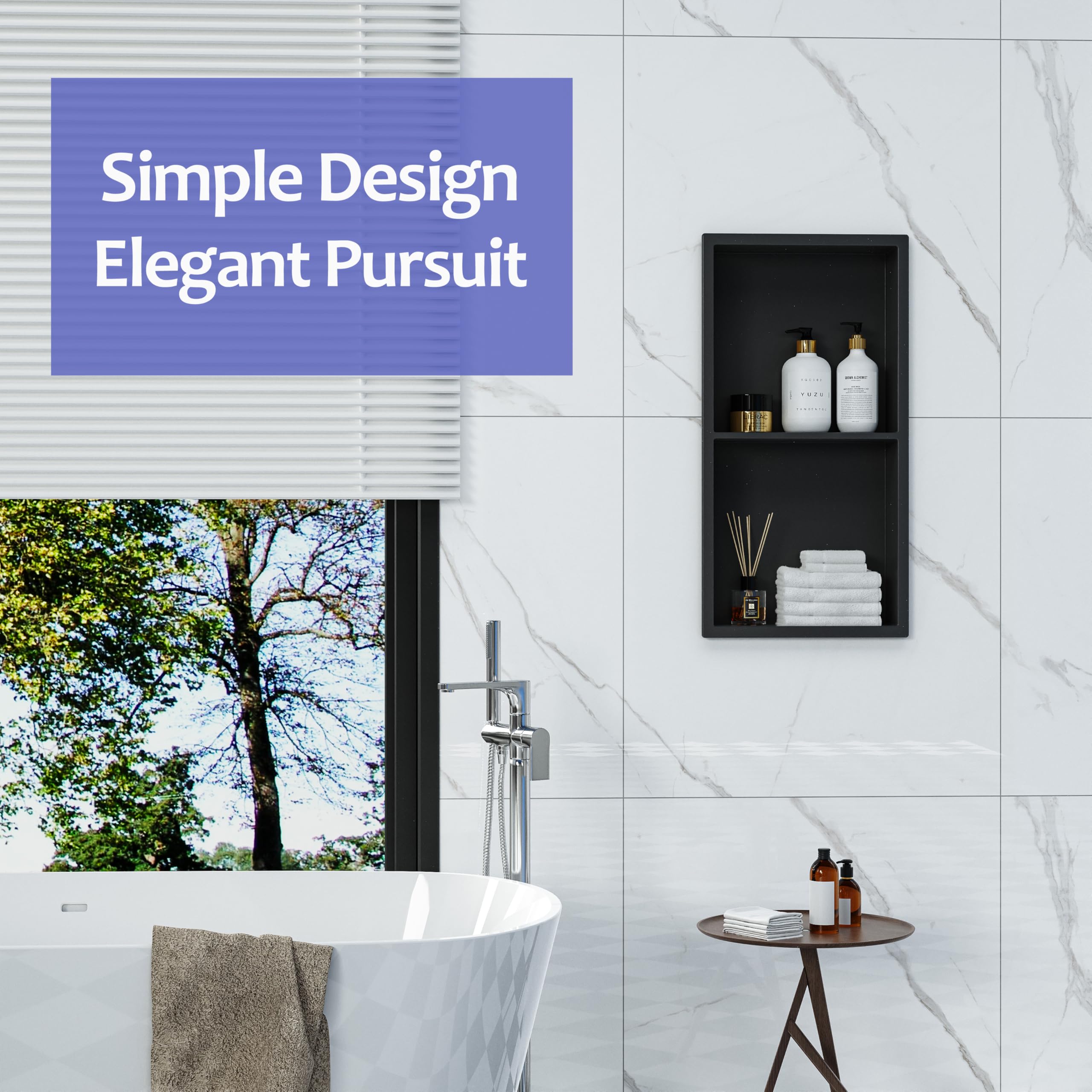 Stainless Steel Recessed Shower Niche Insert - 12