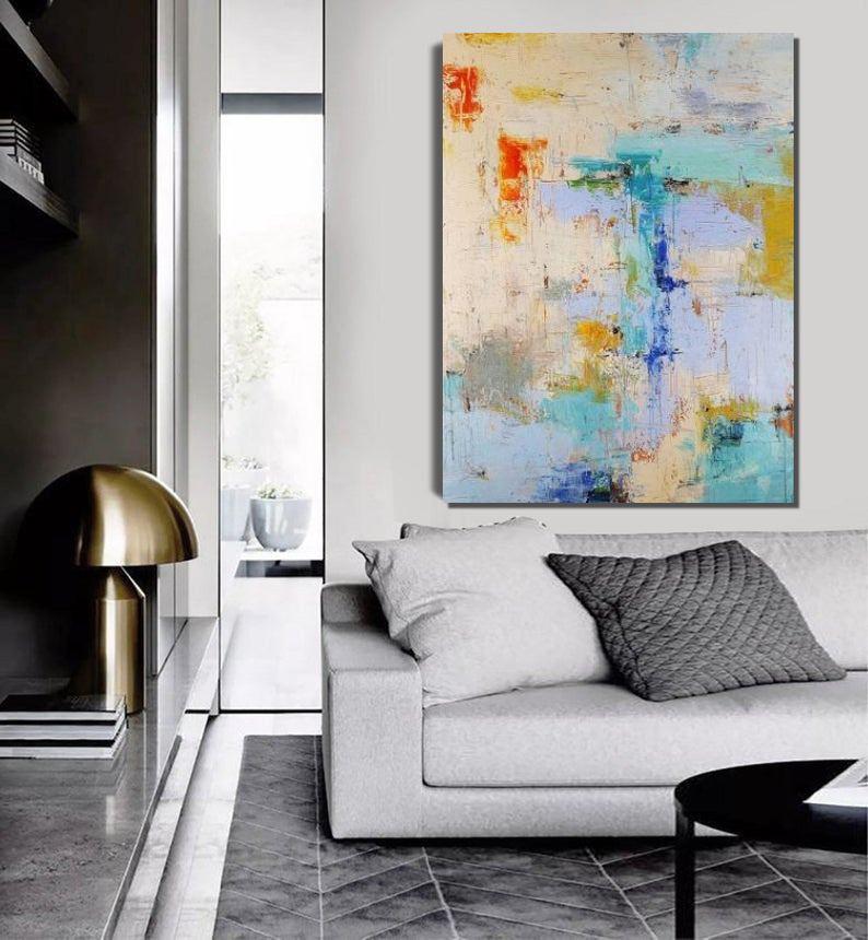 Extra Large Abstract Acrylic Wall Art for Bedroom - Hand Painted Modern Canvas Painting - Perfect for Living Room, Office & Home Decor