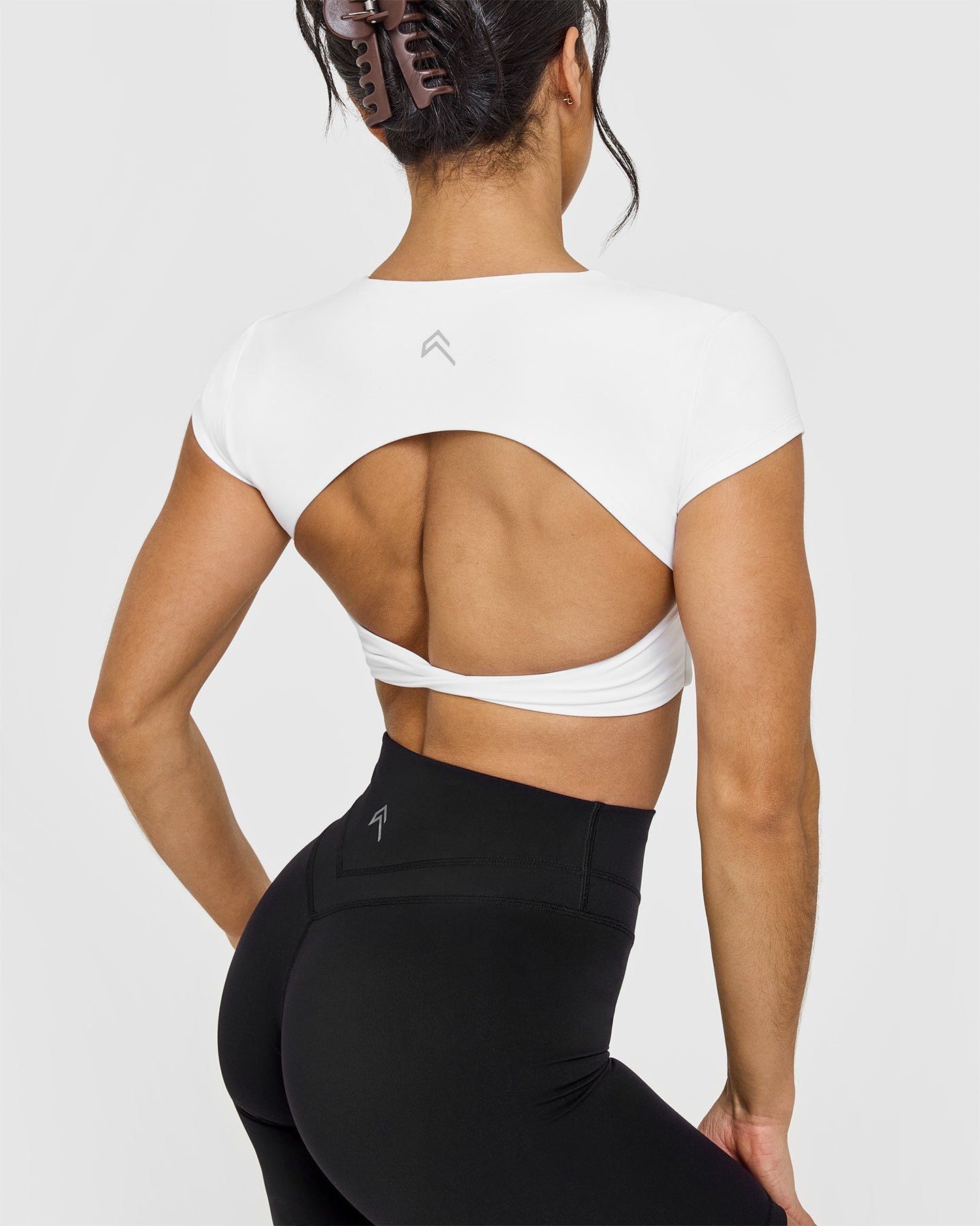 Trendy White Twist Front Short Sleeve Crop Top for Women - Perfect for Summer Outfits, Beach Vacations & Casual Wear