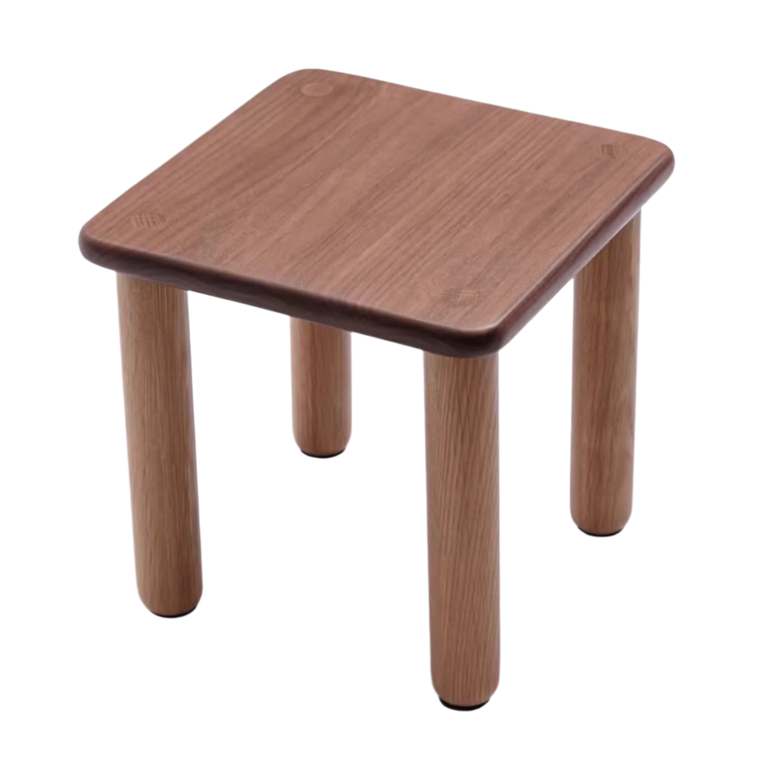 Solid Oak & Black Walnut Kids Small Stool - Durable Wooden Step Stool for Children - Perfect for Bathroom, Kitchen, and Playroom Use