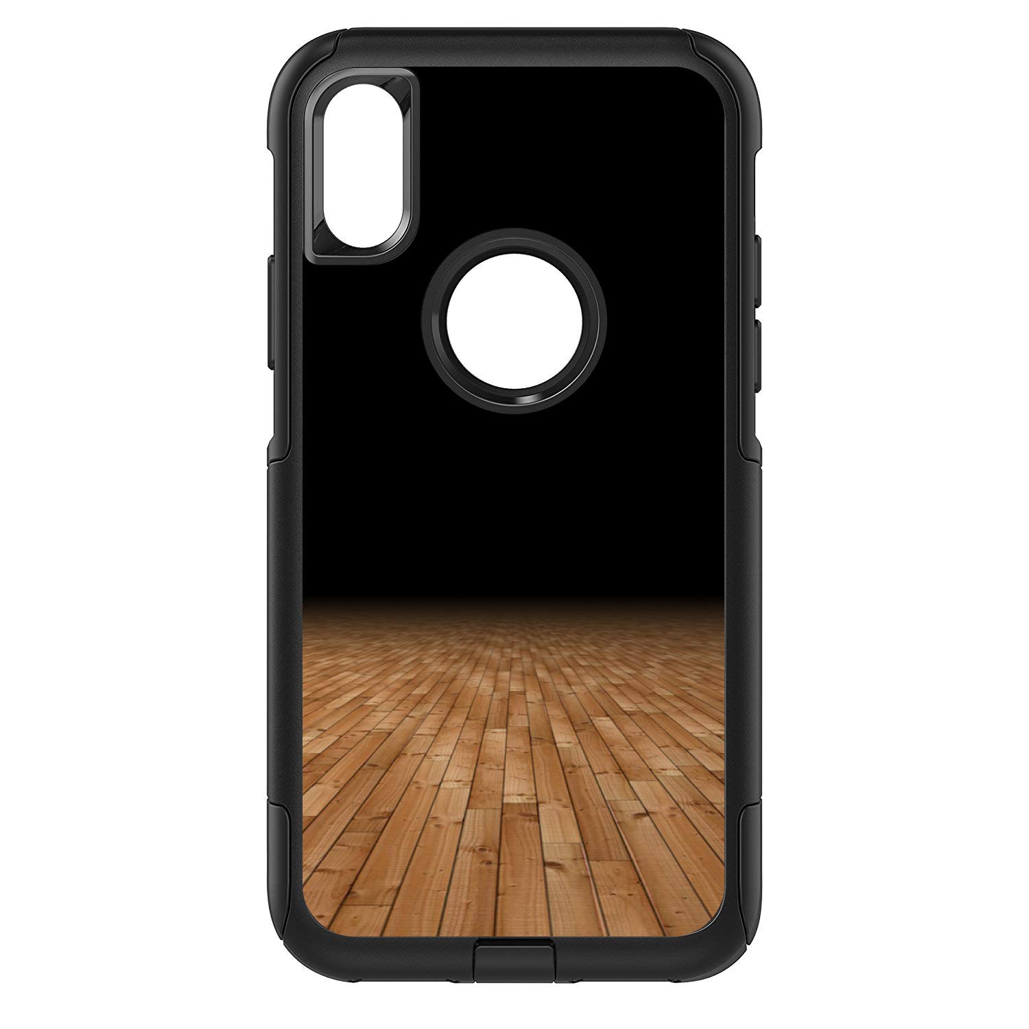 Custom Skin for OtterBox Commuter iPhone XR - Basketball Court Design for Sports Fans