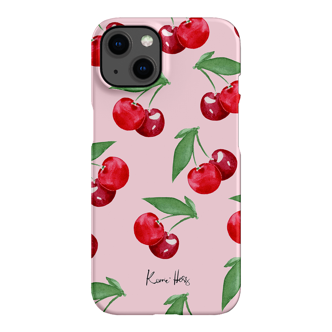 Cherry Rose Floral Pattern Phone Case for iPhone 15 Pro Max - Slim Protective Shockproof Cover with Non-Slip Grip (Pink Blossom Design) | Perfect for Daily Use, Travel & Gift Giving