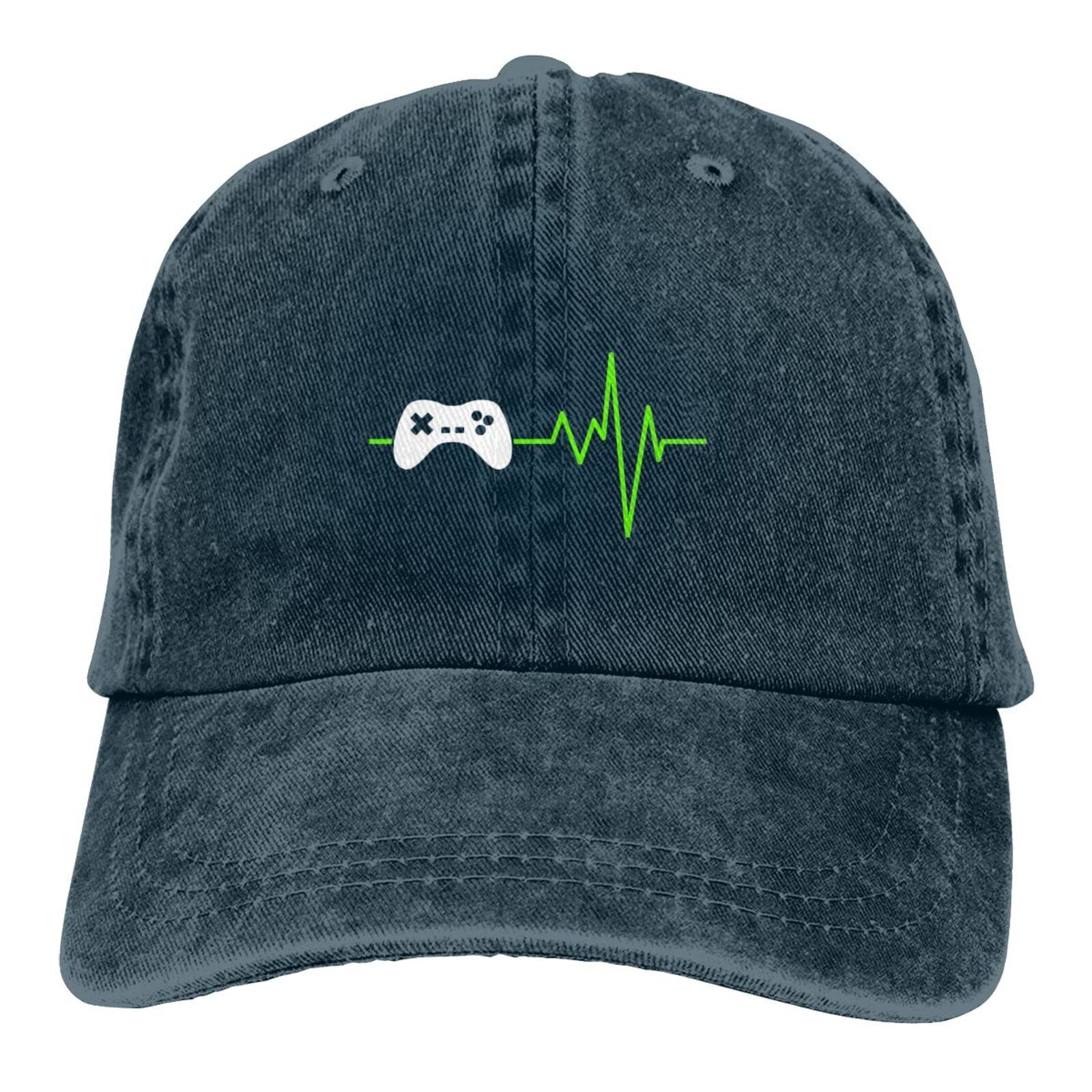 Funny Gamer Baseball Cap - Unisex Soft Vintage Denim Hat with Adjustable Strap - Black Gaming Fashion Accessory for Esports, Cosplay & Casual Wear