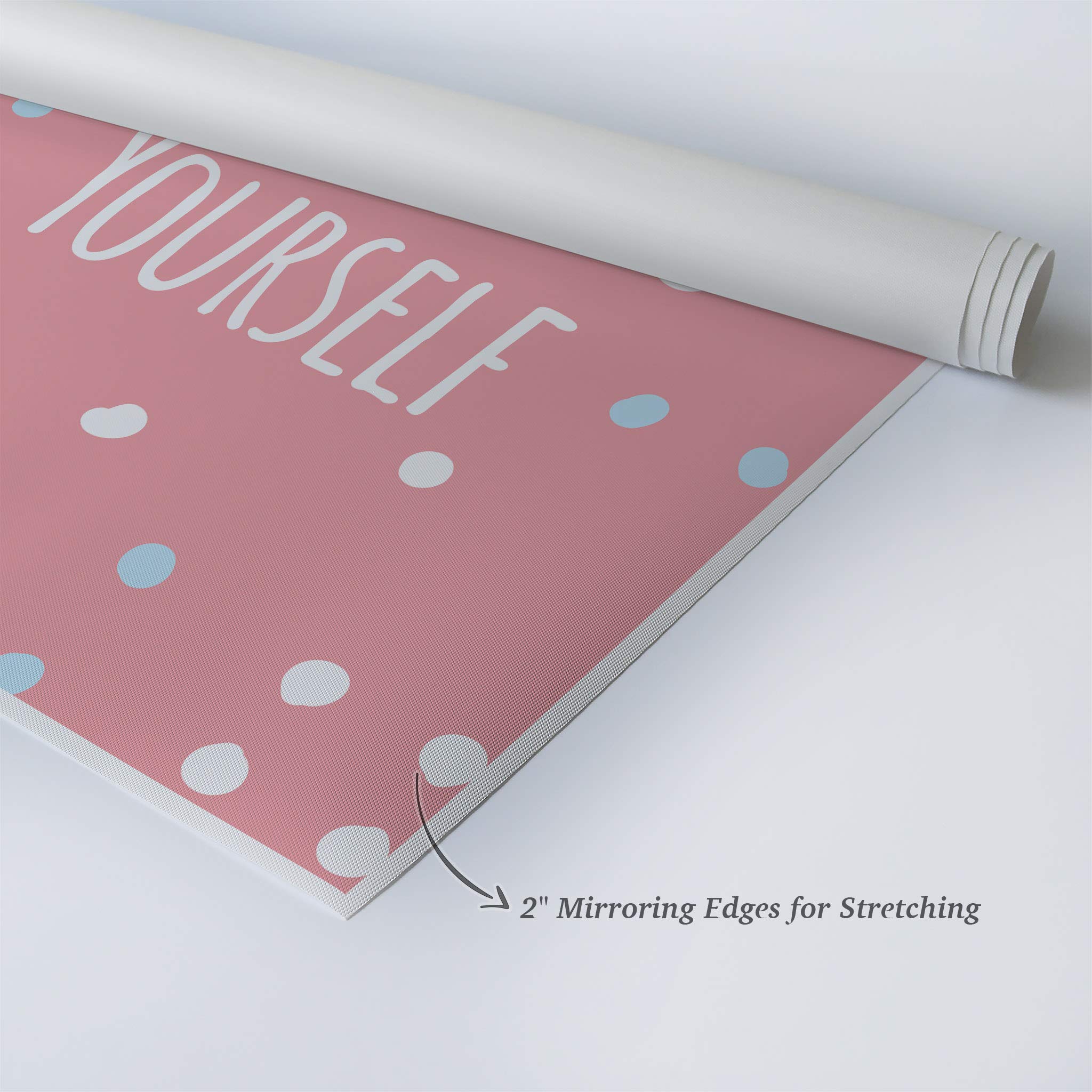Believe in Yourself Inspirational Wall Art - Pink Canvas Print for Kids Room, Nursery & Baby Room Decor - Motivational Lettering Design - Made in USA 40x30 - Perfect for Bedrooms, Playrooms & Gift Ideas