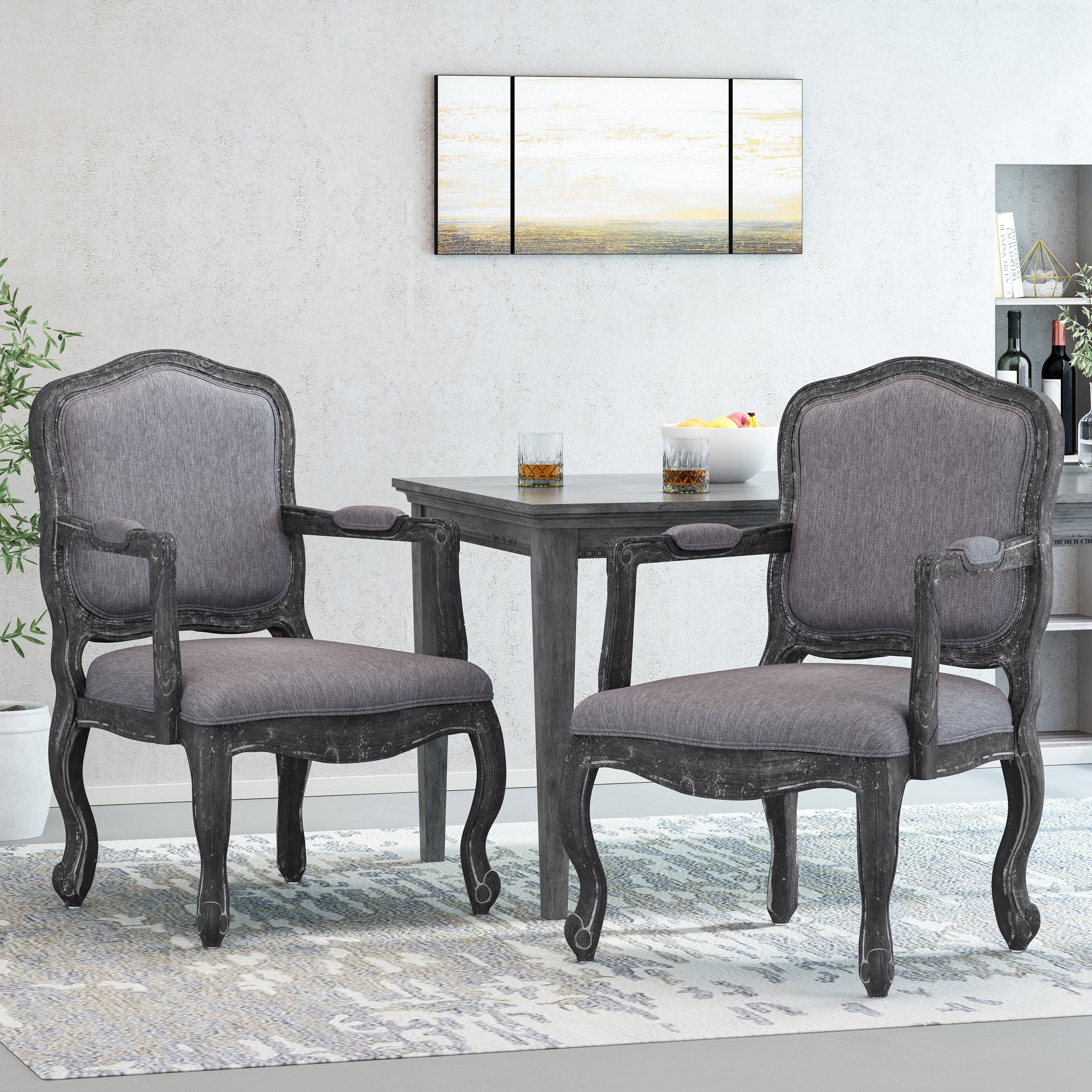 Modern Dining Chairs Set of 2 - Comfortable Kitchen Chairs with Padded Seat - Perfect for Dining Room, Breakfast Nook, and Small Space Decor