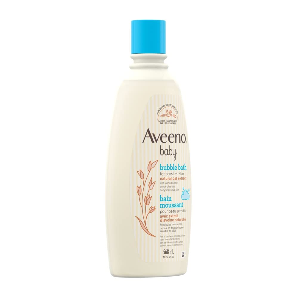 Aveeno Baby Bubble Bath & Body Wash - Hypoallergenic 568ml for Sensitive Skin - Calming Baby Bath Time