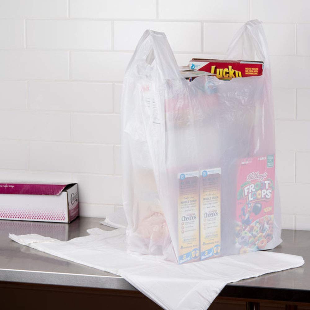 2000 Pack White T-Shirt Plastic Bags 10