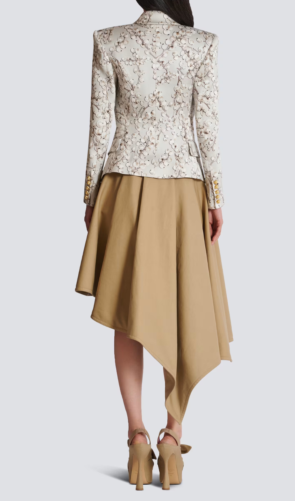 Stylish 6-Button Satin Jacket with Redcurrant Print - Perfect for Casual Outings & Evening Events