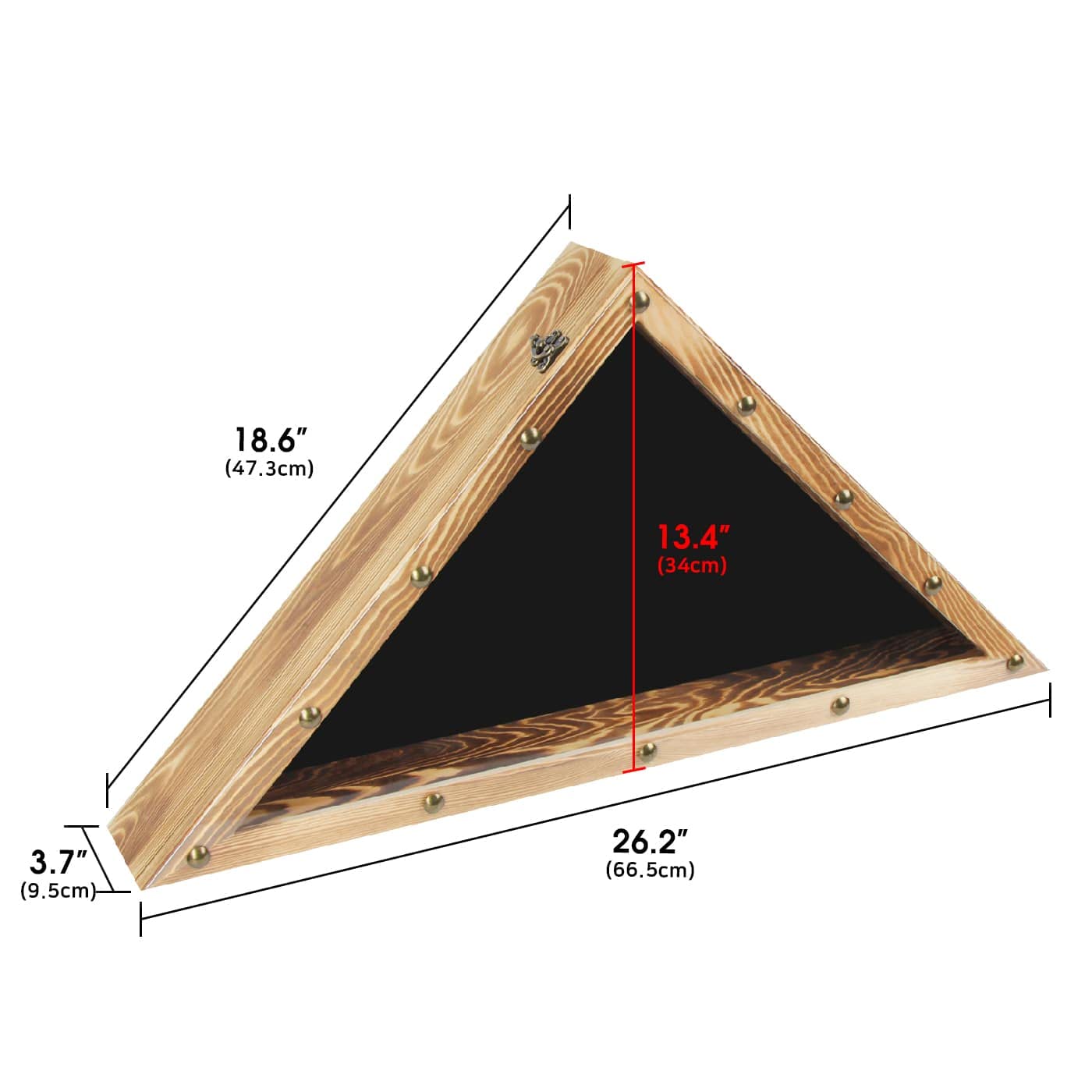 Rustic Wood Military Flag Display Case for American Veterans - Memorial, Burial & Funeral Flag Frame with Triangle Shadow Box - Fits 5' x 9.5' Folded Flag (MK900A) - Perfect for Honoring Veterans at Home, Office or Memorial Services