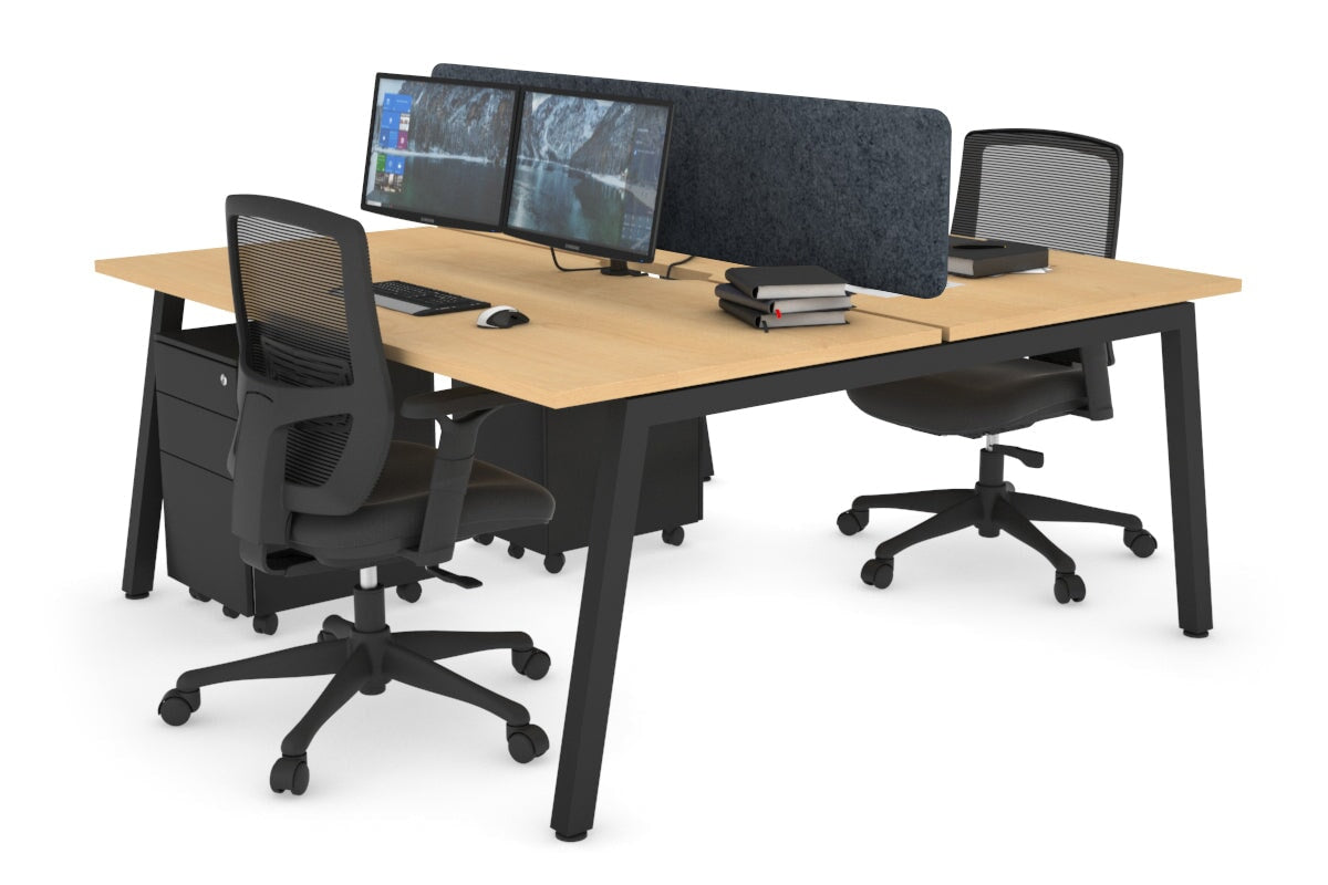 Quadro 2-Person Office Workstation Desk - 1600L x 800W with Cable Management - Perfect for Collaborative Workspaces & Home Offices