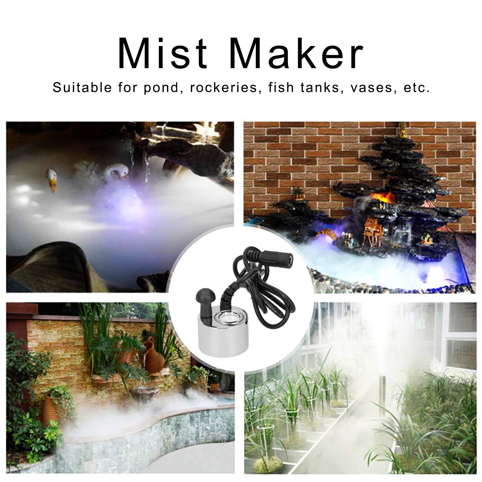 Lightweight Ultrasonic Pond Fogger - Mist Maker for Aquariums, Fish Tanks & Water Fountains | Perfect for Outdoor Ponds, Rockeries & Indoor Decoration