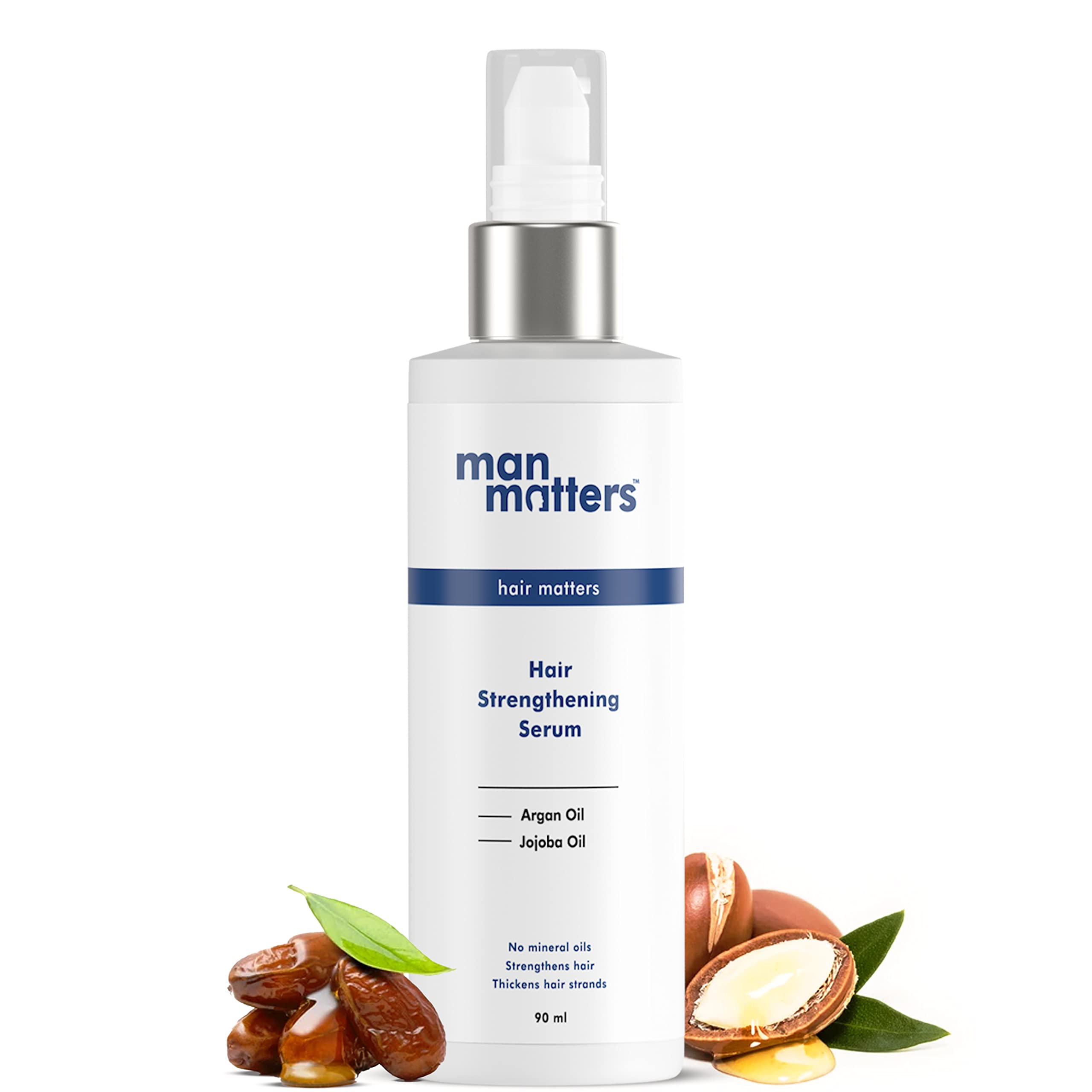 Man Matters Hair Serum for Men - 90 mL with Jojoba & Argan Oil | Frizz-Free, Silky & Shiny Hair Treatment | Non-Sticky Formula for Instant Smoothness | Perfect for Daily Styling & Special Occasions