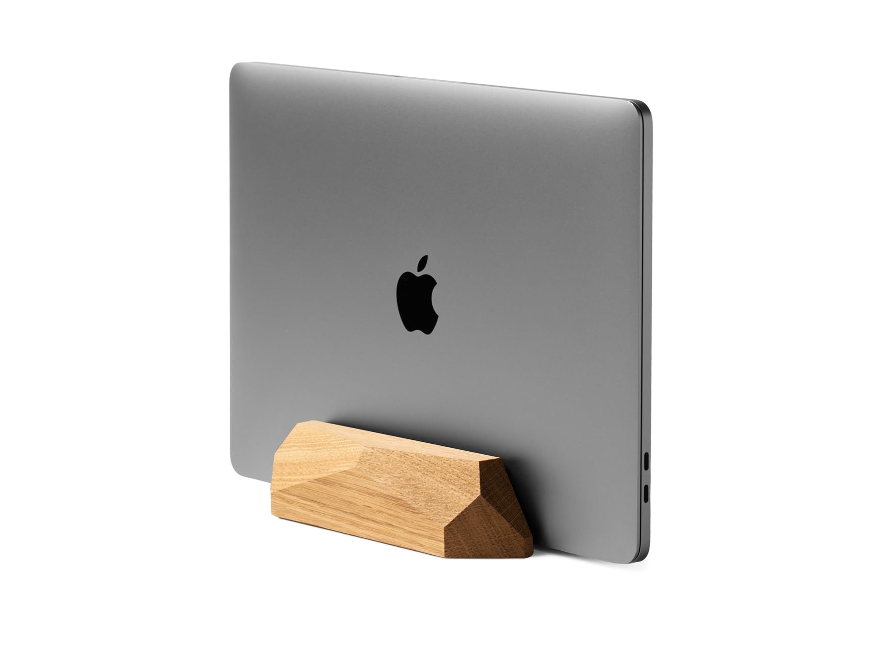 Premium Oak Wood Vertical Laptop Stand - Adjustable Wooden Desktop Dock for MacBook Pro/Air, iPad & All Laptops | Handcrafted Computer Holder | Perfect for Home Office, Workspace & Minimalist Desk Setup