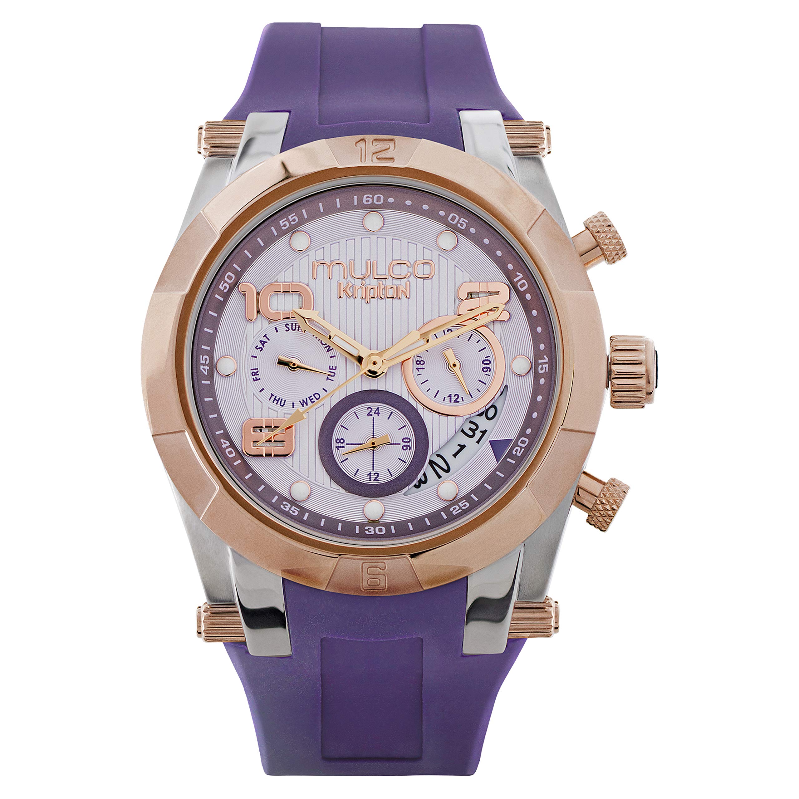MULCO Women's Silicone Watch - Rose Gold Stainless Steel Analog Quartz Movement - Scratch-Resistant Mineral Crystal Glass & Water Resistant - Perfect for Everyday Wear, Office & Casual Outfits
