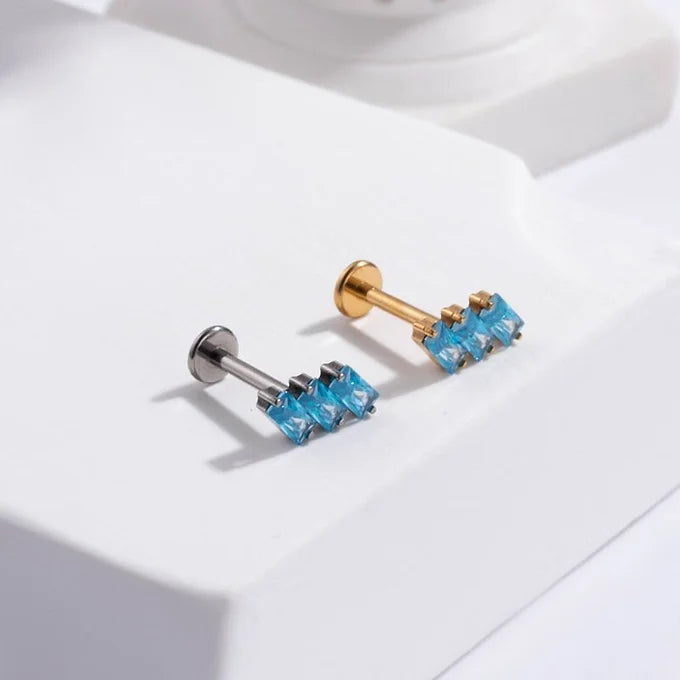 16G Sparkly CZ Titanium Lip Stud Labret Back Stud - Body Jewelry for Piercing | Perfect for Everyday Wear, Parties & Special Occasions