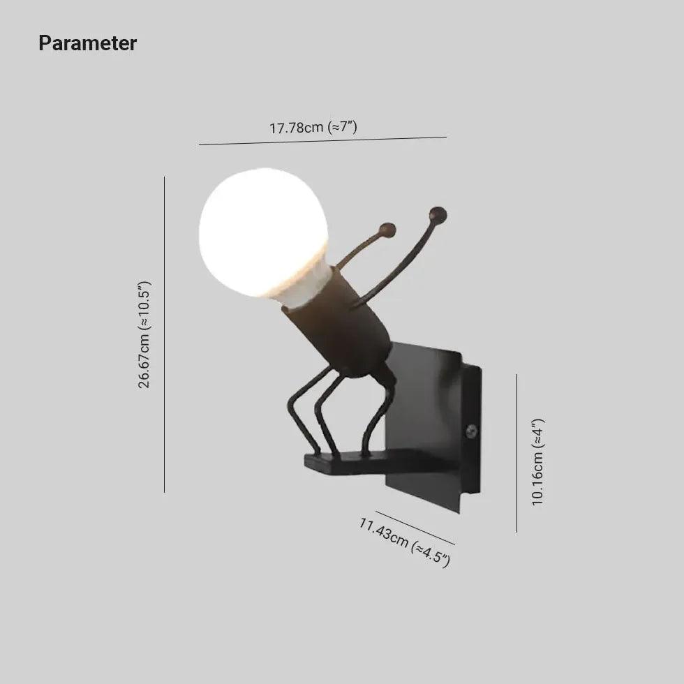 Modern Wall Lights for Kids Room - Creative Little Man Design, LED Night Light for Bedroom, Nursery, Playroom - Perfect for Bedtime & Decor