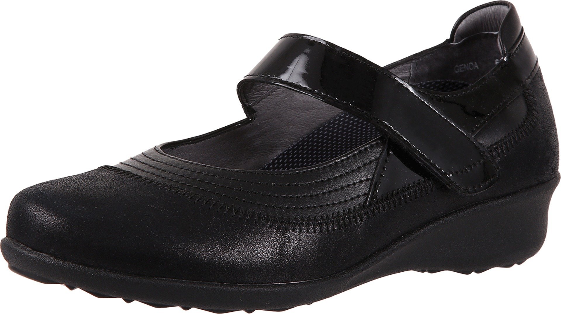 Drew Shoes Genoa 14316 Women's Casual Leather Slip-On Shoes with Velcro Strap - Comfortable Walking Shoes for Work, Travel & Everyday Wear
